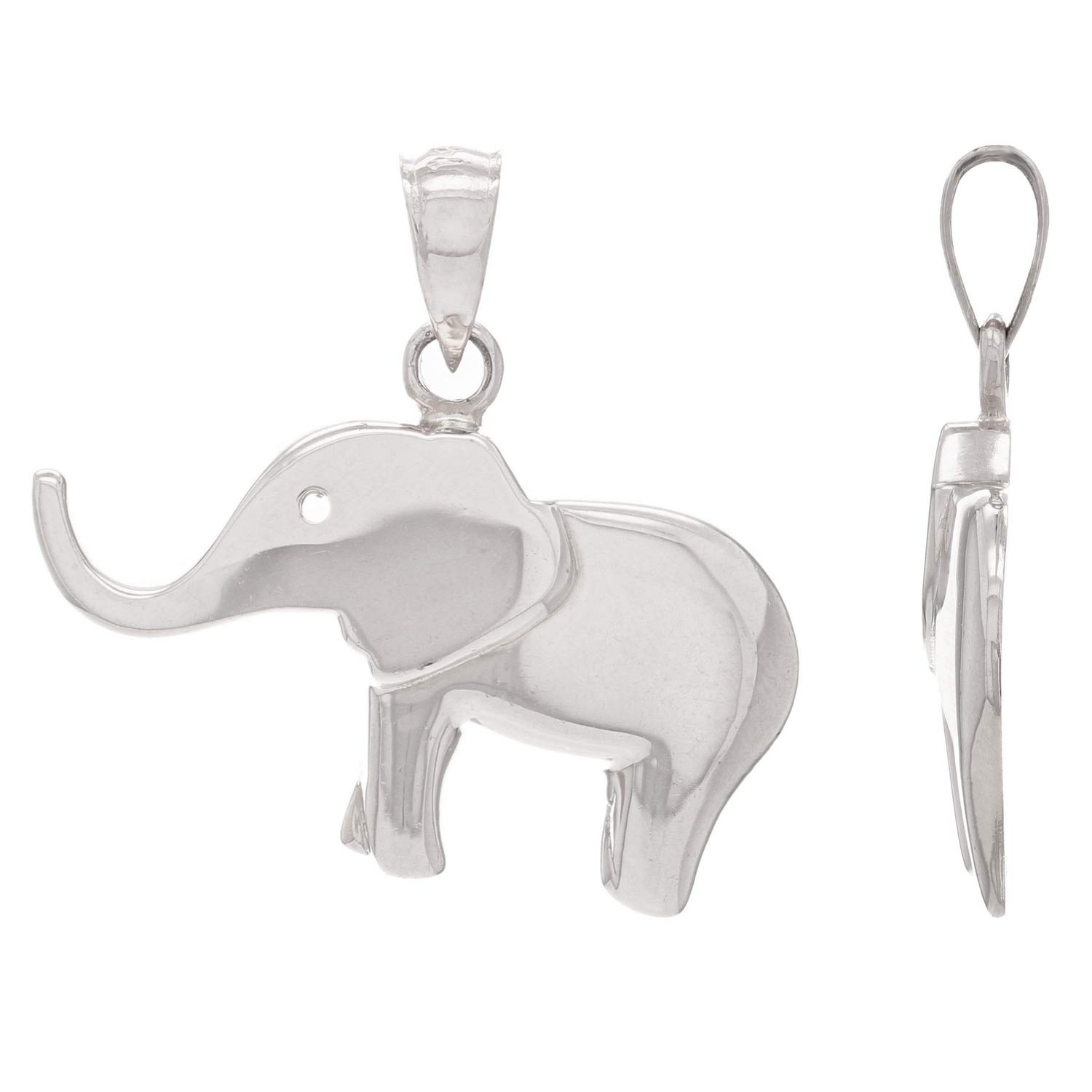 14K Yellow, White, or Rose Gold High-Polish Modern Baby Elephant Charm Pendant - Elegant Jewelry Gift for Women, Girls - Perfect for Birthdays, Anniversaries & Everyday Wear
