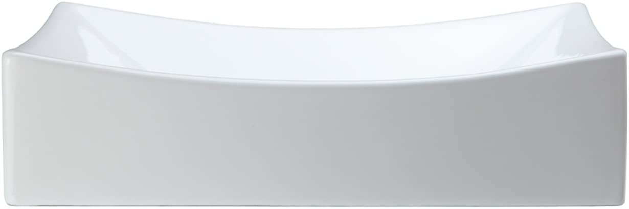 DECOLAV Kalina White Rectangular Above Counter Bathroom Sink - Perfect for Modern Home, Hotel, and Commercial Restroom Upgrades