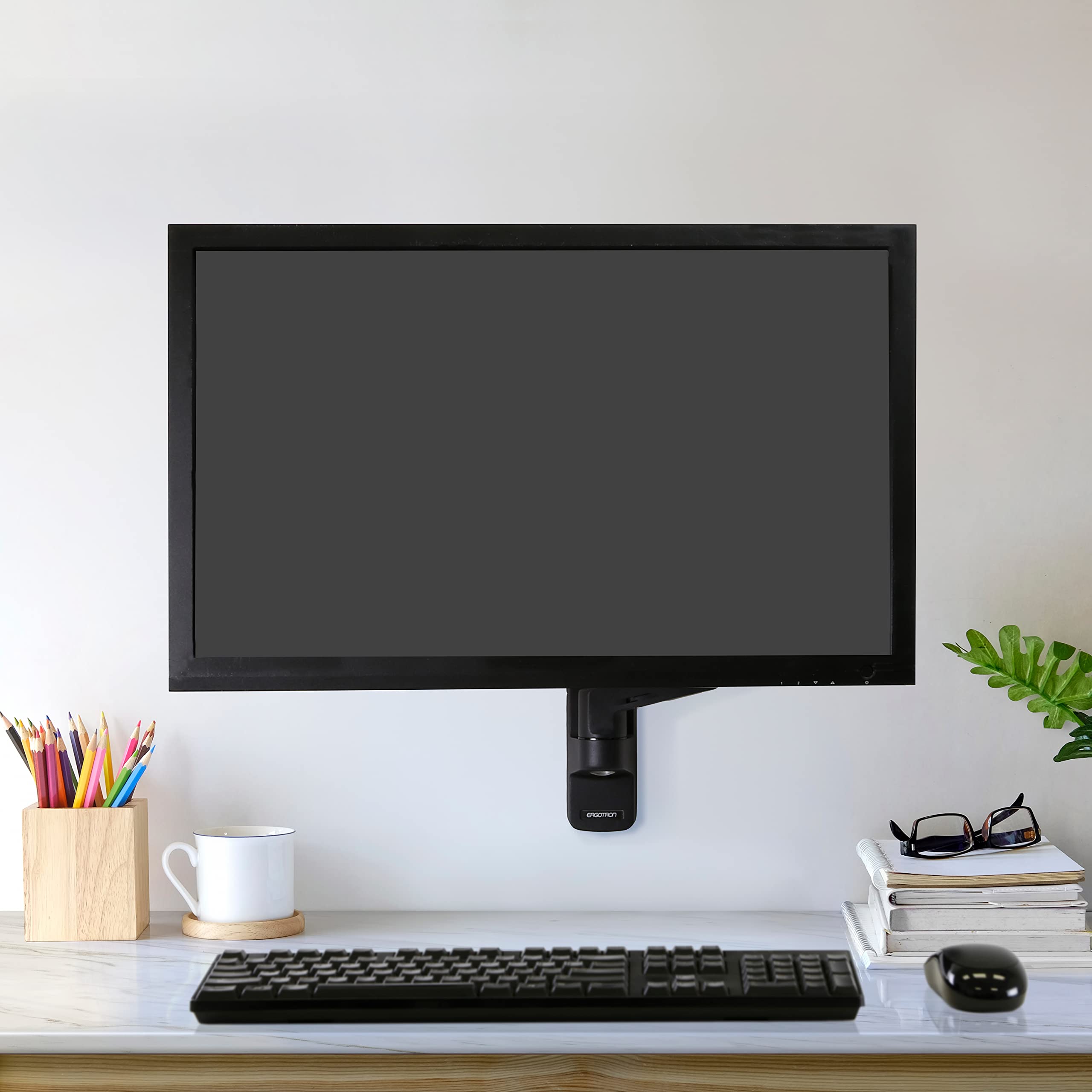Ergotron MXV Single Monitor Arm - VESA Wall Mount Bracket for 13-34 Inch Screens (7-20 lbs) - Matte Black - Perfect for Home Office, Gaming Setup & Workspace Ergonomics