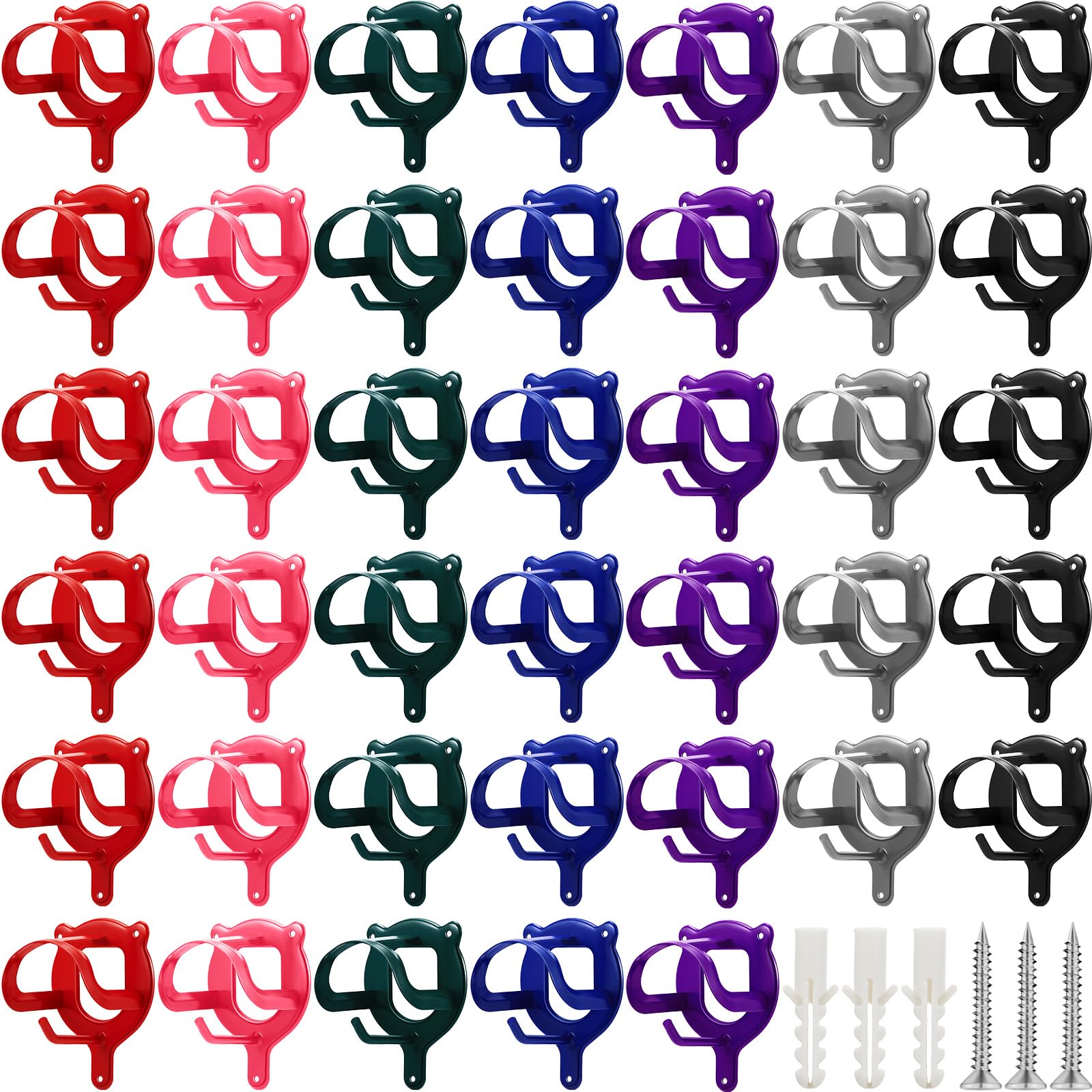 Silkfly 70 Pcs Colorful Metal Horse Bridle Hooks & Tack Storage Rack with Tubes and Screws - Durable Bridle Bracket & Halter Hanger for Stable Organization | Perfect for Horse Barn Supplies, Tack Room & Equestrian Equipment Storage
