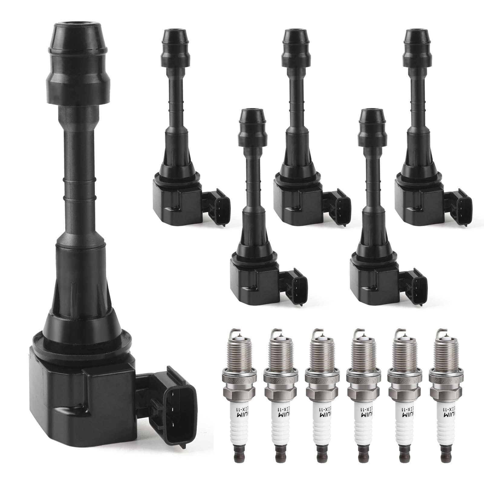 Ignition Coil Pack & Spark Plugs Compatible with Nissan Altima Maxima Pathfinder Frontier Murano Quest Xterra, Infiniti QX4 3.5L 4.0L (2005-2019) - Improve Engine Performance & Fuel Efficiency for Smooth Driving