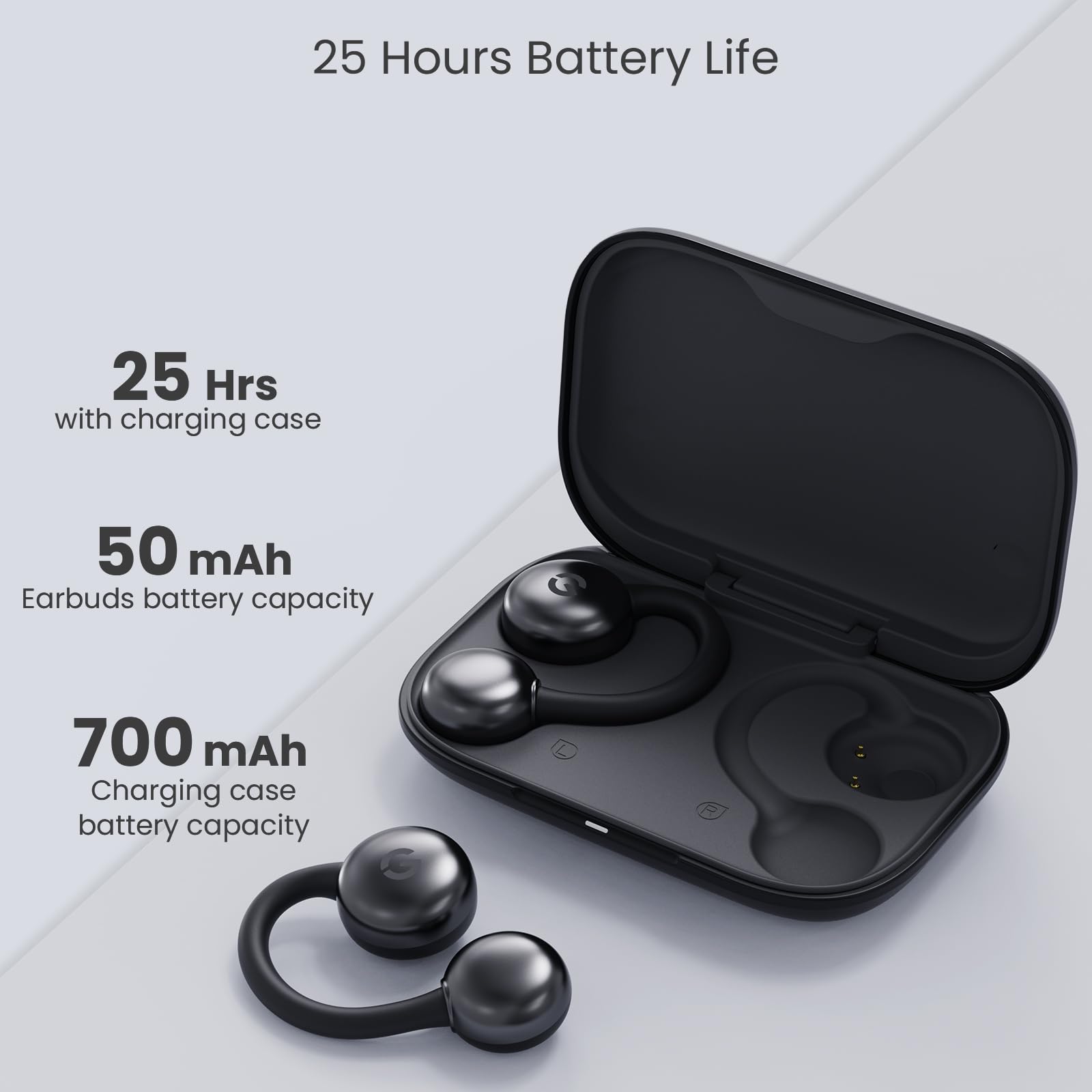 Open Ear Headphones Q87 - True Wireless Bluetooth 5.3 Earbuds with Touch Control, Secure Ear Hooks & Built-in Mic for Sports, Gym, Running & Workouts | Perfect for Outdoor Activities & Fitness Enthusiasts