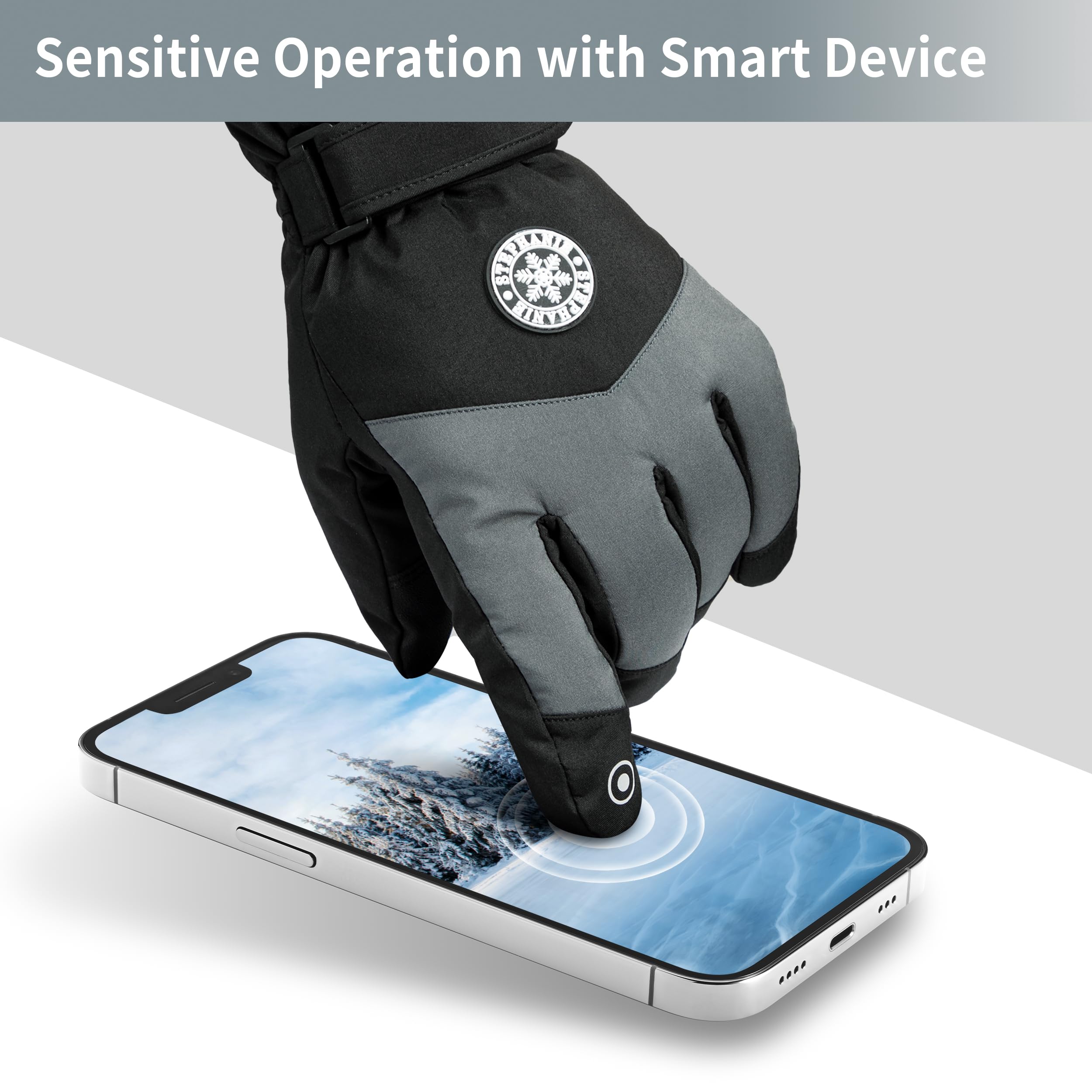 DOFOWORK Waterproof Ski Gloves for Men & Women - Thermal Winter Snowboard Gloves with Breathable Technology for Extreme Cold Weather - Perfect for Skiing, Snowboarding & Outdoor Winter Activities