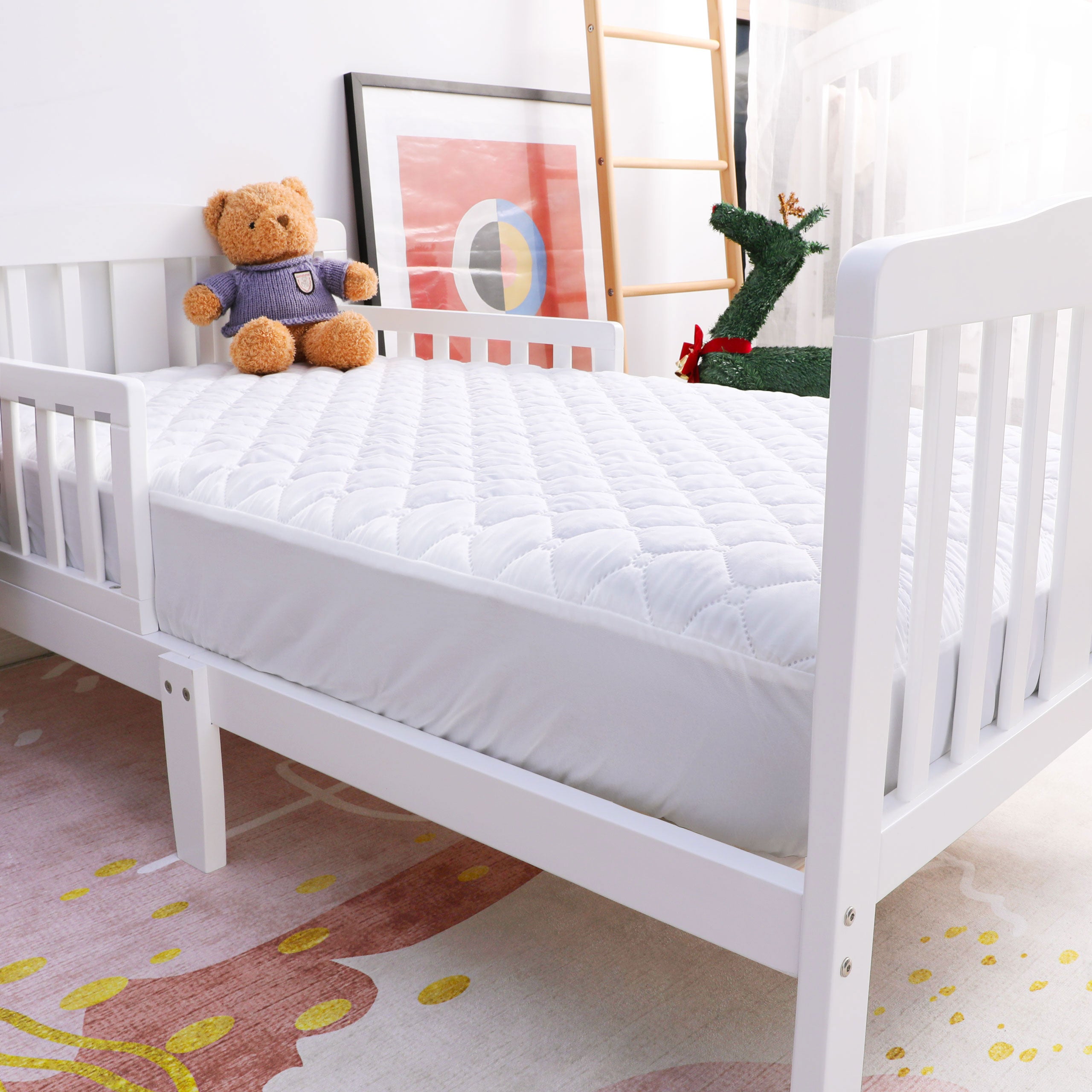NTBAY 2 Pack Waterproof Crib Mattress Protectors - Washable, Breathable, Fitted Covers for Baby Bassinet & Toddler Bed - Perfect for Nighttime Accidents & Spills