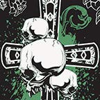 Cross Skull Green