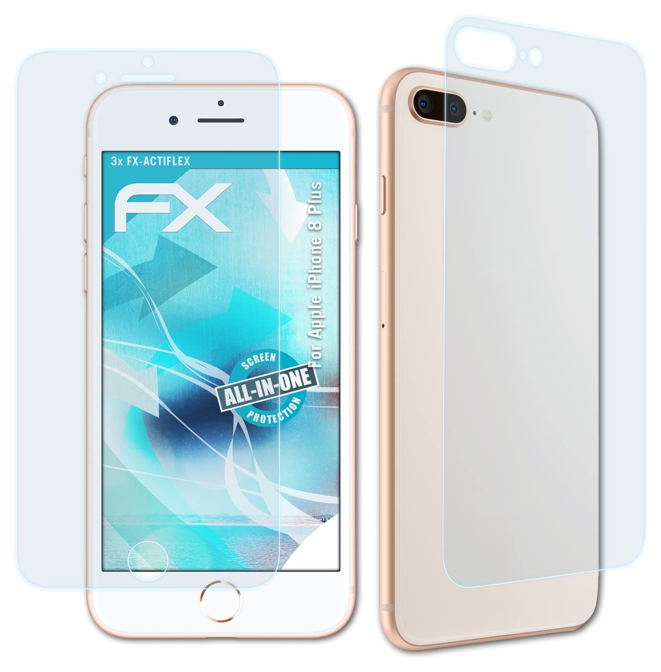 Ultra Clear Flexible Screen Protector for Apple iPhone 8 Plus - 3 Pack HD Anti-Scratch Film - Perfect for Work, Travel & Everyday Protection