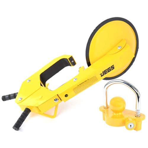 JEGS 80140K Trailer Security Package - Heavy Duty Wheel Lock & Tongue Lock for Trailers, Campers & Boats | Anti-Theft Protection for Outdoor Storage & Travel