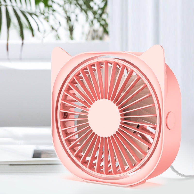 USB Desk Fan - Small, Quiet Personal Table Fan with 3 Speed Settings, Adjustable & Rotatable for Bedroom, Office, or Sleeping | Portable Mini Fan for Home, Travel & Workspace