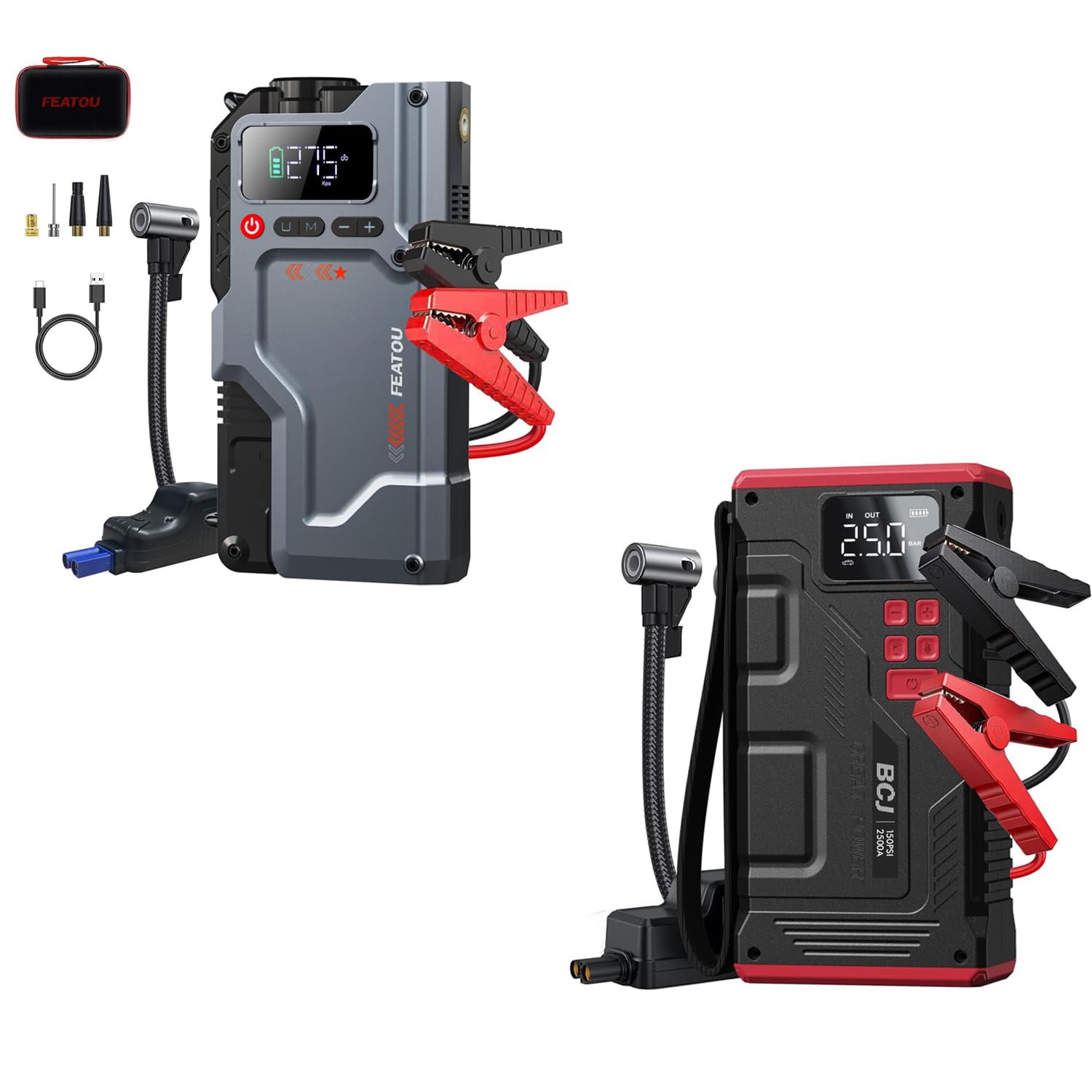 3000A V5 Jump Starter with Built-in Air Compressor - Portable Car Battery Booster for Emergency Jump Starts, Tire Inflation - Perfect for Roadside Assistance, Camping, and Off-Road Adventures