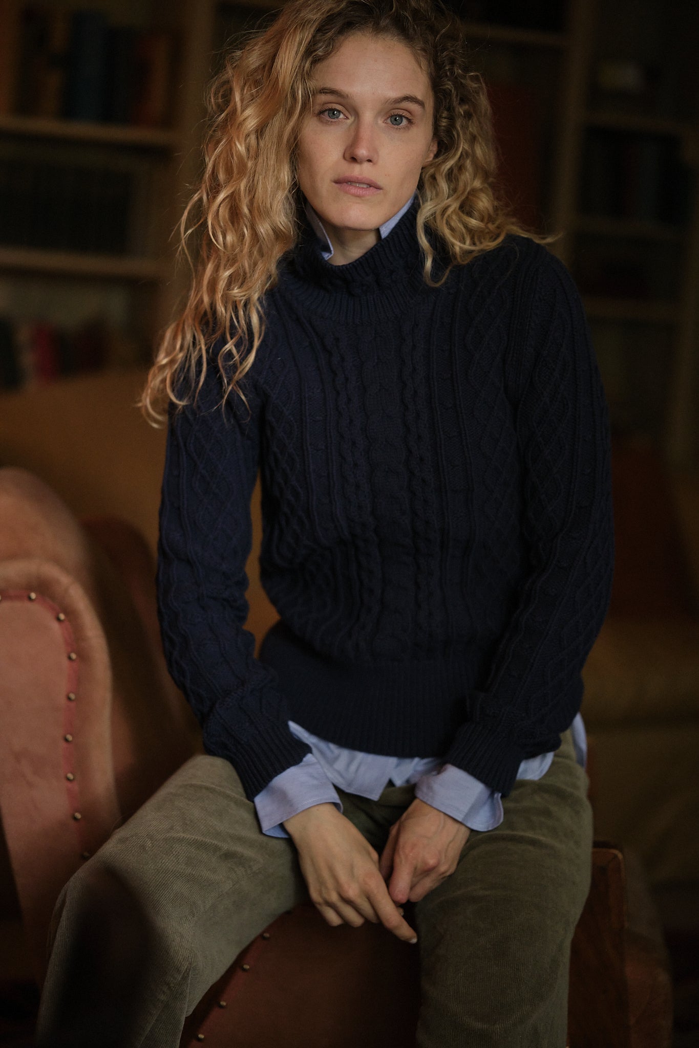 Stowe Navy Turtleneck Sweater for Women - Soft & Warm Winter Pullover - Perfect for Office, Casual Outfits & Holiday Gatherings