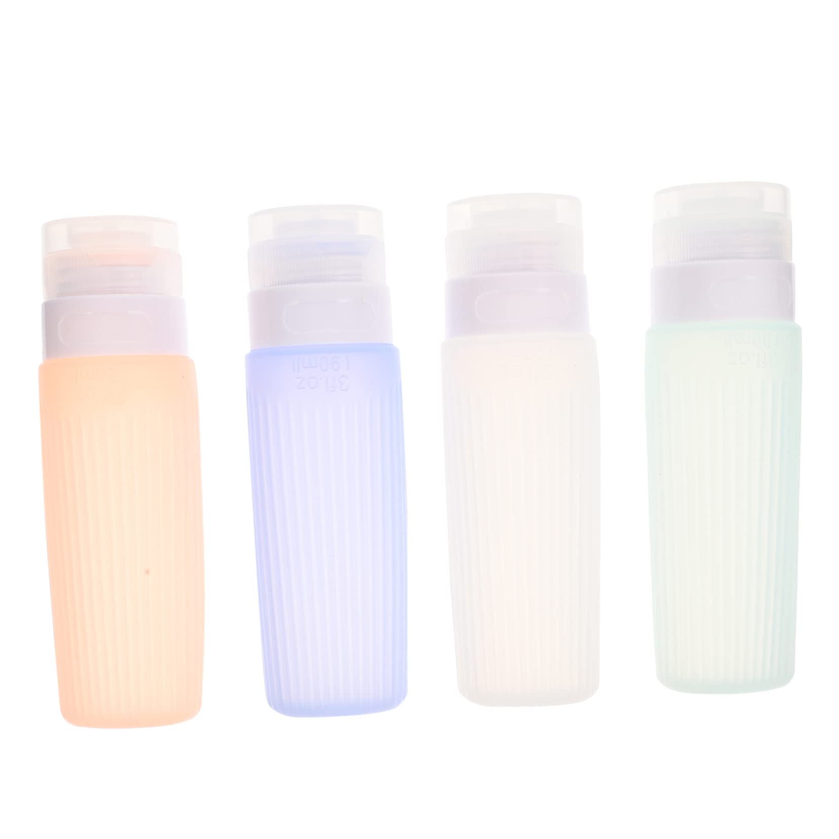 Minkissy 4pcs Travel Bottle Set - Leak-Proof Silicone Squeeze Containers for Toiletries, Shampoo, Lotion & Cosmetics | TSA Approved Travel Size Bottles for Airplane, Gym, Camping & Vacation Essentials