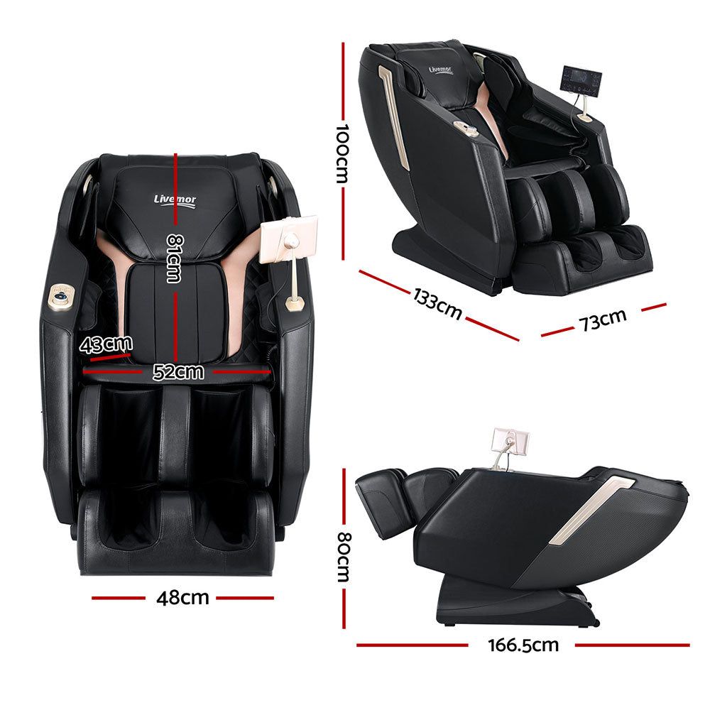 Livemor Electric Massage Chair with Full Body Recliner - Shiatsu Massage for Back, Neck & Legs - Perfect for Home, Office & Relaxation Therapy