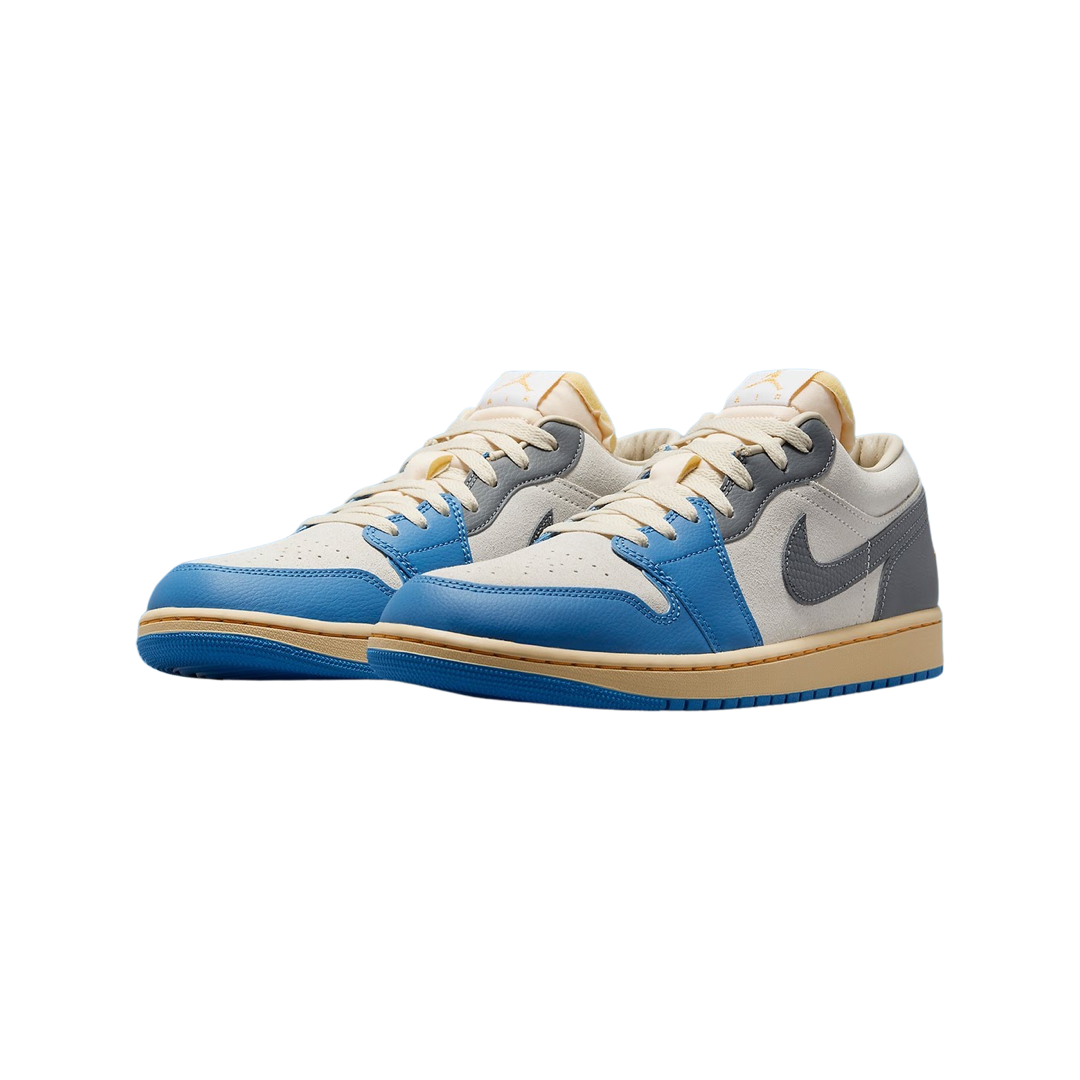 Air Jordan 1 Low SE UNC Grey Dutch Blue Smoke Grey Sail - Men's Basketball Shoes for Casual Wear & Street Style