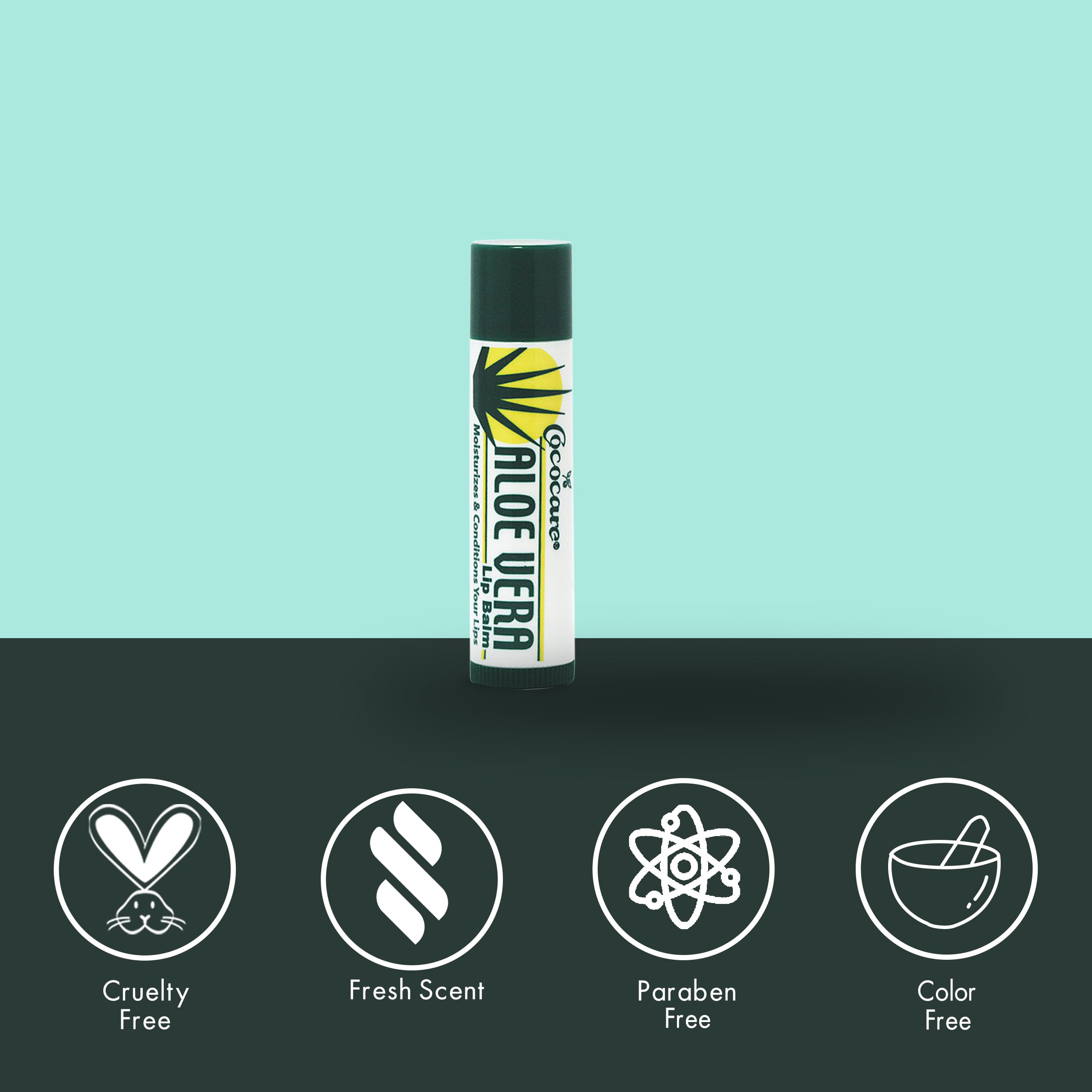 Cococare Aloe Vera Lip Balm 0.15 Oz - Moisturizing Lip Care for Dry & Chapped Lips (6 Pack) - Perfect for Winter, Travel & Daily Hydration
