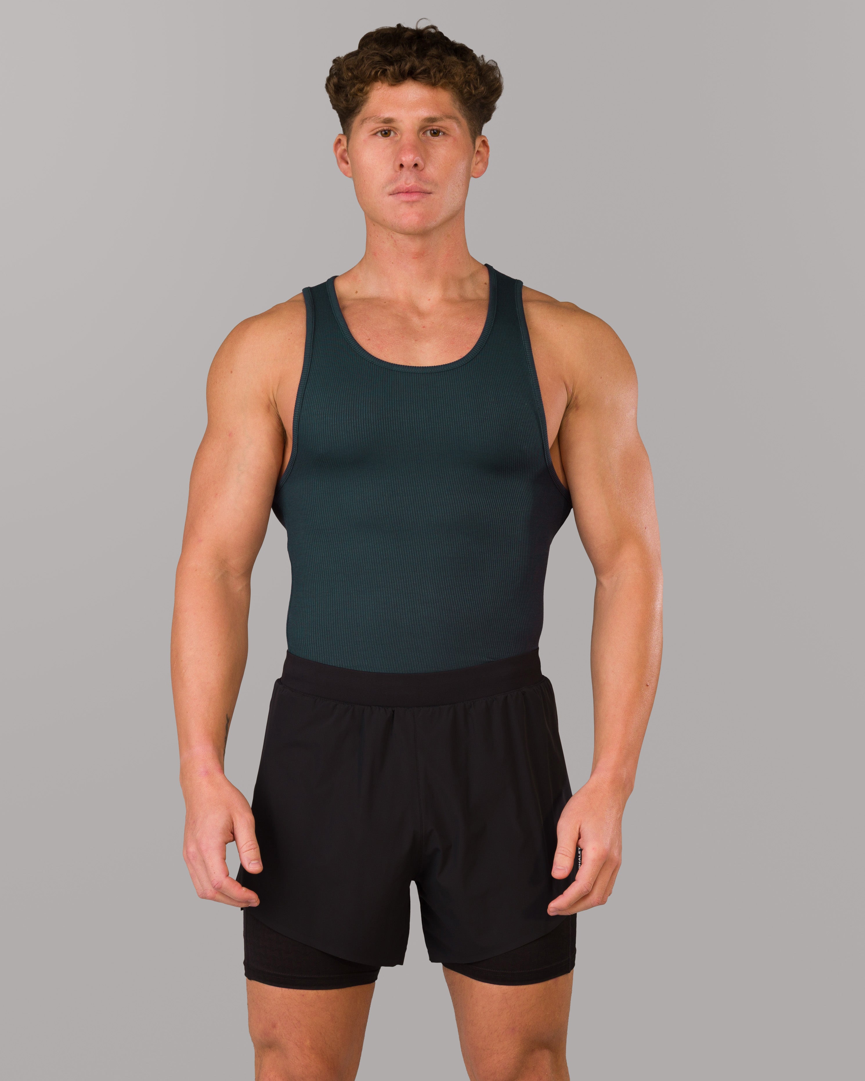 Zero Ribbed Tank 2-Pack - Signature Green & Navy - Perfect for Yoga, Gym & Casual Wear