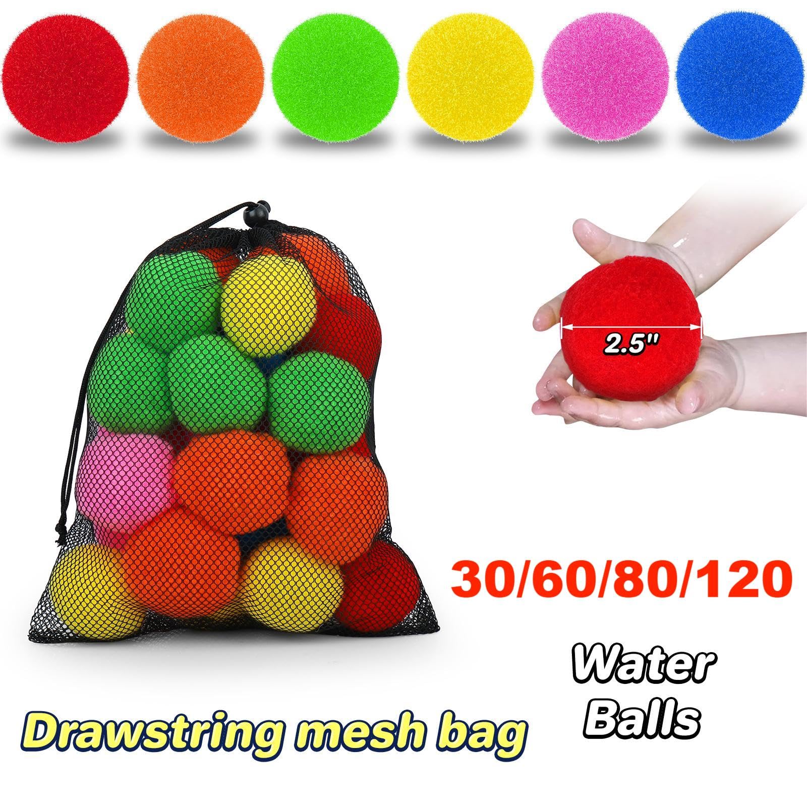 30Pcs Reusable Water Balloons for Kids - Eco-Friendly Water Balls for Outdoor Summer Fun, Pool, Beach & Backyard Games - Splash Bombs for Water Fights, Parties & Family Activities