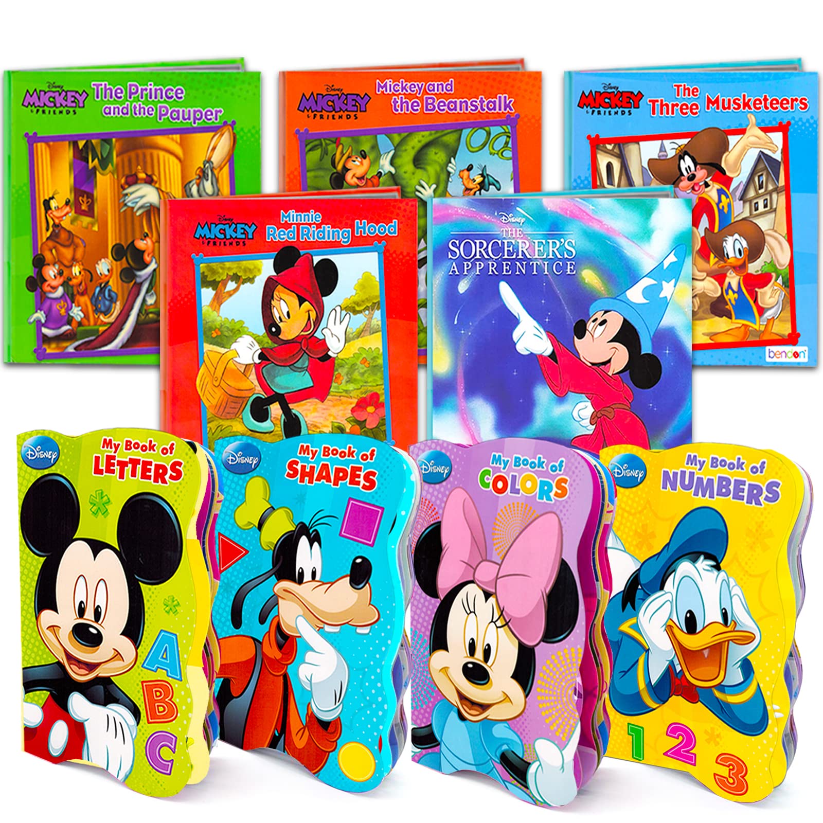 Disney Mickey & Minnie Mouse Books Set for Toddlers & Kids - 9-Piece Bundle (4 Board Books + 5 Storybooks) | Perfect for Bedtime Stories, Early Learning & Disney Gift Giving