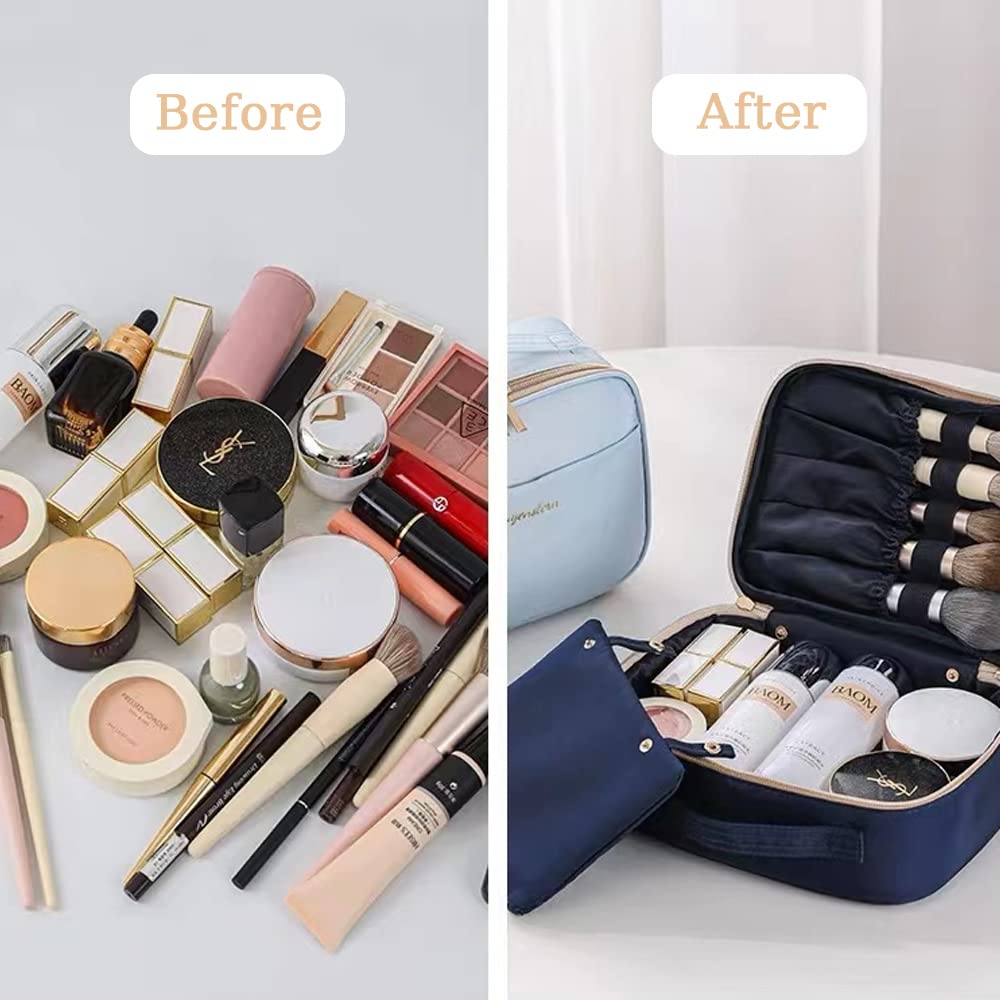 Waterproof Travel Toiletry Bag for Women - Large Portable Cosmetic Organizer with Mini Pocket for Skincare & Makeup | Perfect for Overnight Trips, Air Travel, and Vacation Essentials Storage