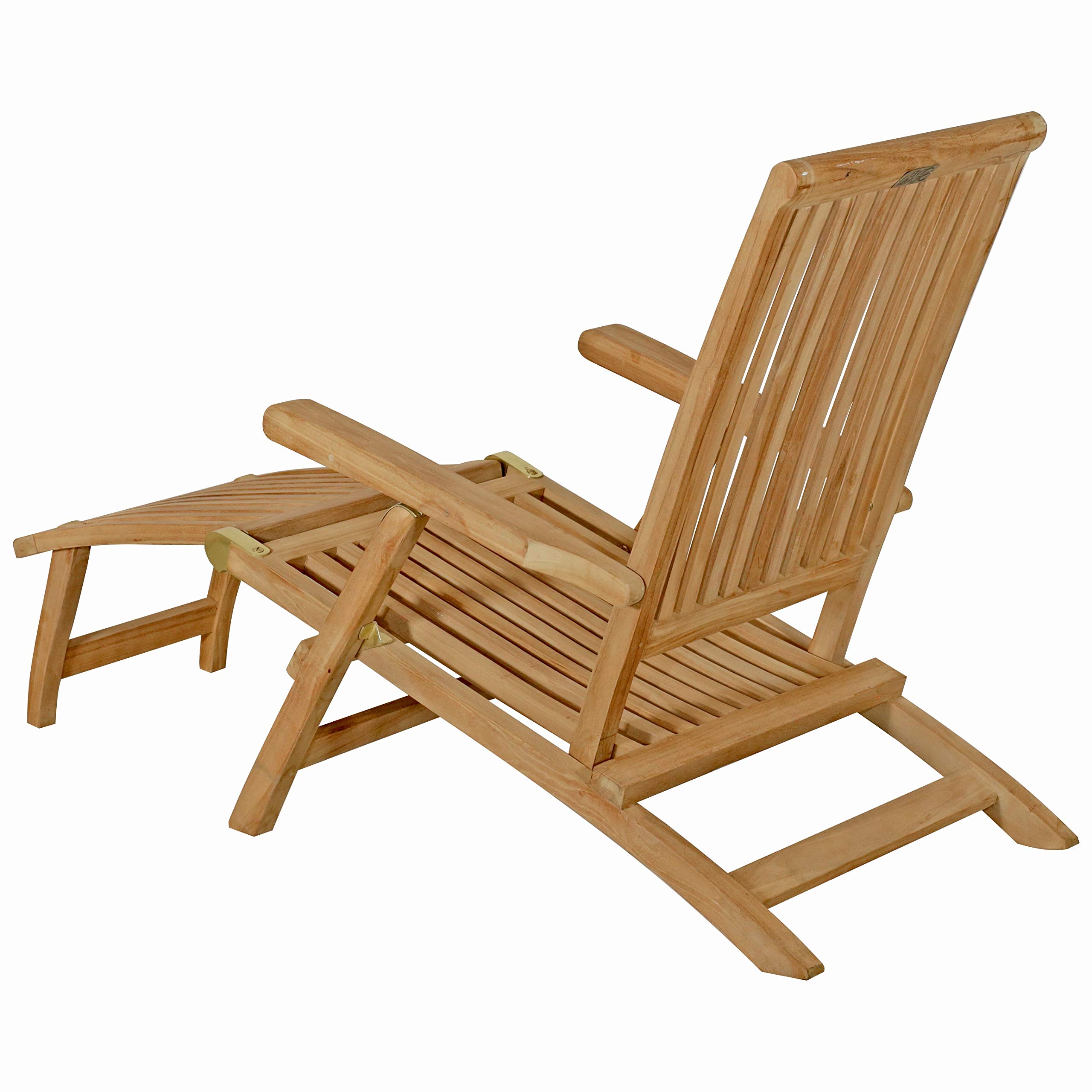 Premium Seven Seas Teak Acapulco Outdoor Patio Steamer Chair - Solid Teak Wood Construction - Durable & Weather-Resistant for Poolside, Beach, Garden, and Backyard Relaxation