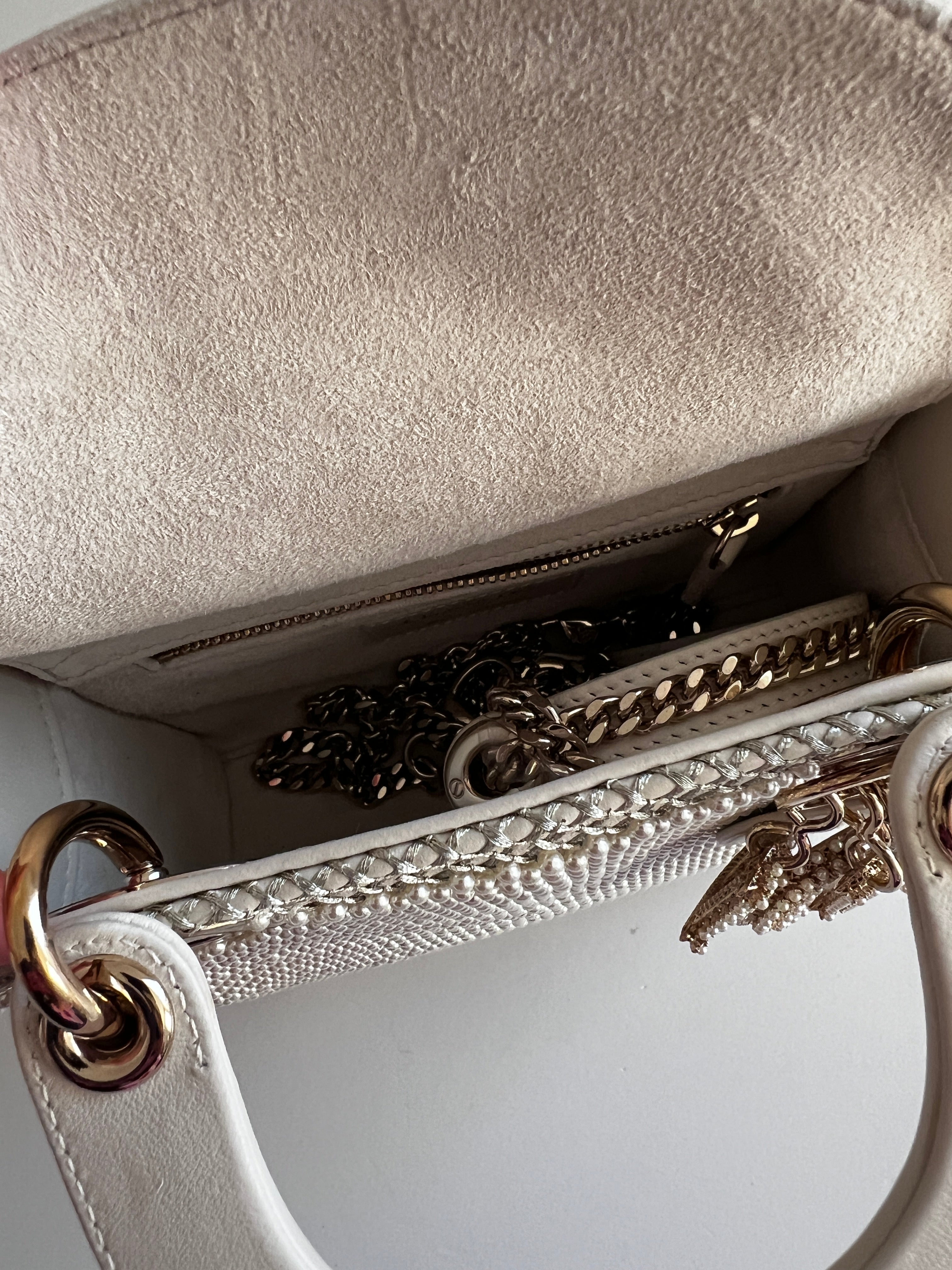 Dior Pearl Mini Lady Dior Bag - Luxury Designer Handbag for Women, Evening Parties & Special Occasions