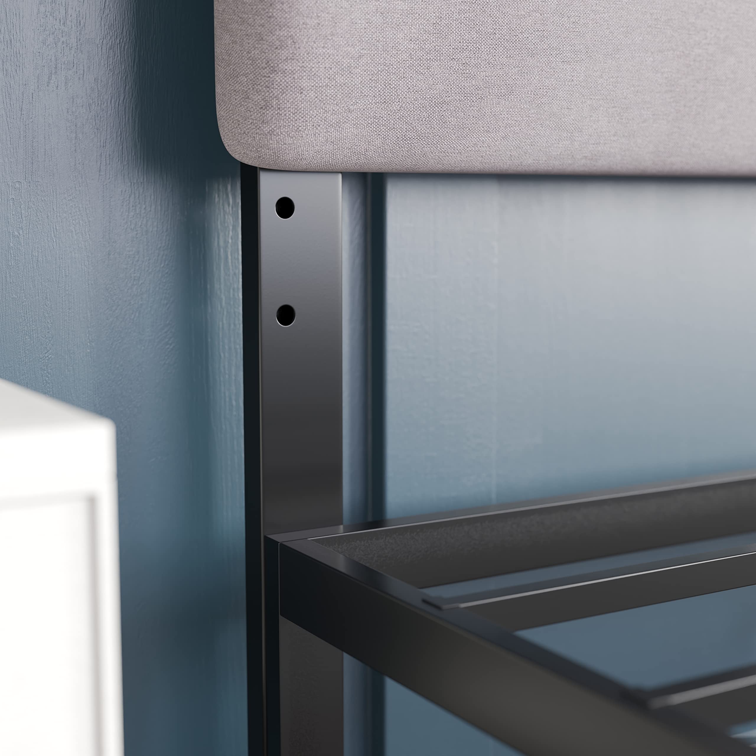 EMMA + OLIVER Gannon Queen Size Upholstered Headboard - Gray Fabric Adjustable Height Bed Headboard - Easy 30-Minute Assembly - Fits Most Bed Frames (Not Included) - Perfect for Master Bedroom, Guest Room & Apartment Decor