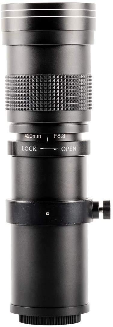 Ultimaxx 420-800mm (840-1600) f/8.3-16 HD Telephoto Zoom Lens with 2X Shutter Releases - Compatible with Nikon D3300, D3400, D3500, D5000, D5200, D5300, D5600, D7200, D7500, D750, D850, D500 & More DSLR Cameras - Perfect for Wildlife, Sports, and Long-Distance Photography