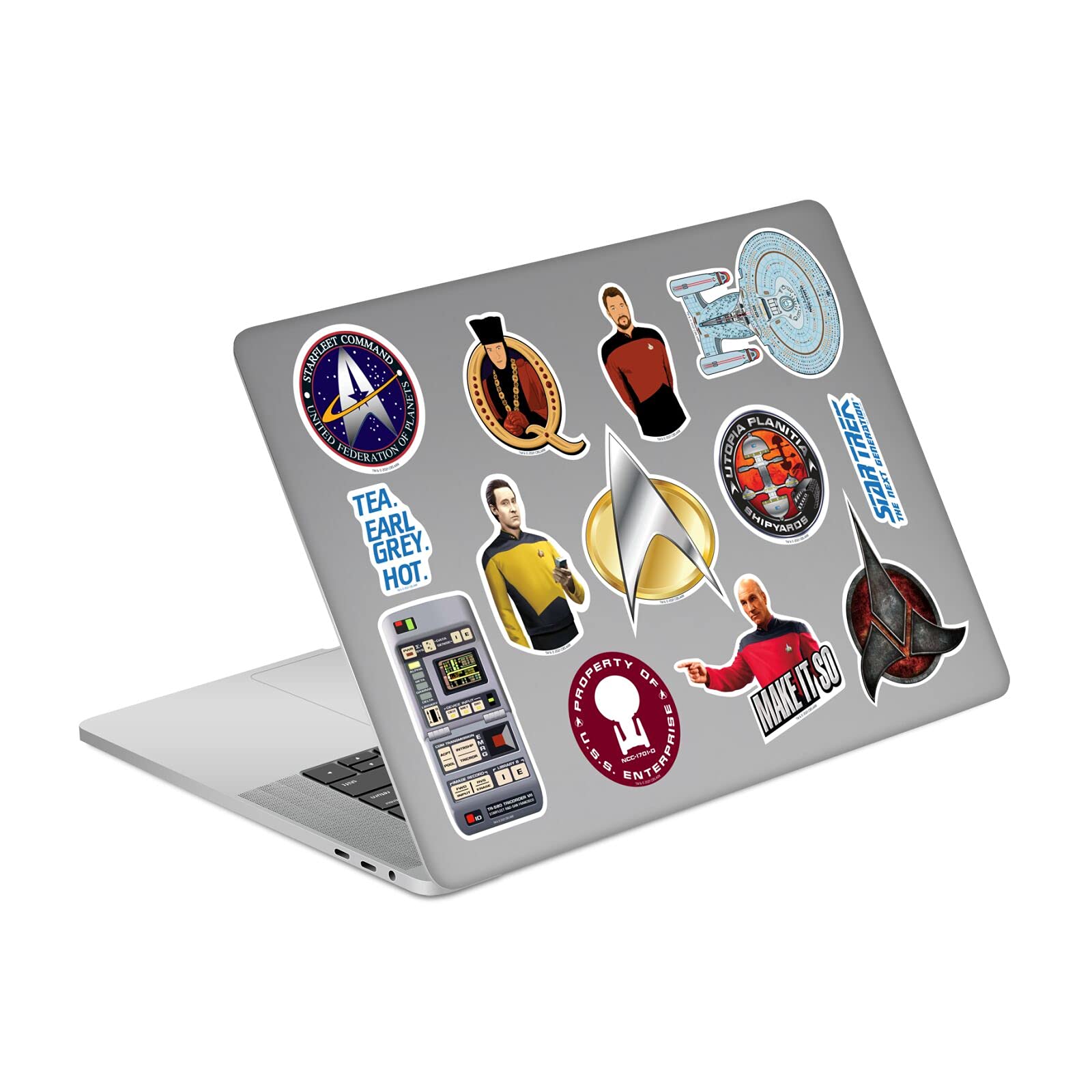 Officially Licensed Star Trek TNG Badges & Logo Skin Decal Sticker - Compatible with MacBook Air, Dell, Samsung Laptops & Microsoft Surface - Perfect for Sci-Fi Fans, Office & School Use