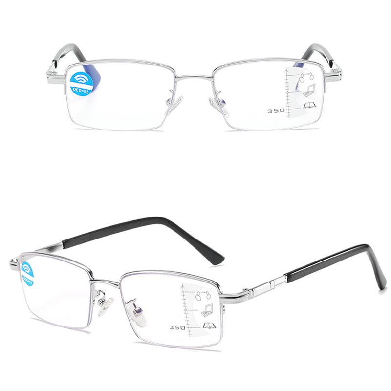 Anti Blue Light Progressive Multi Focus Reading Glasses for Computer Work, Reading & Screen Time - Reduce Eye Strain & Fatigue