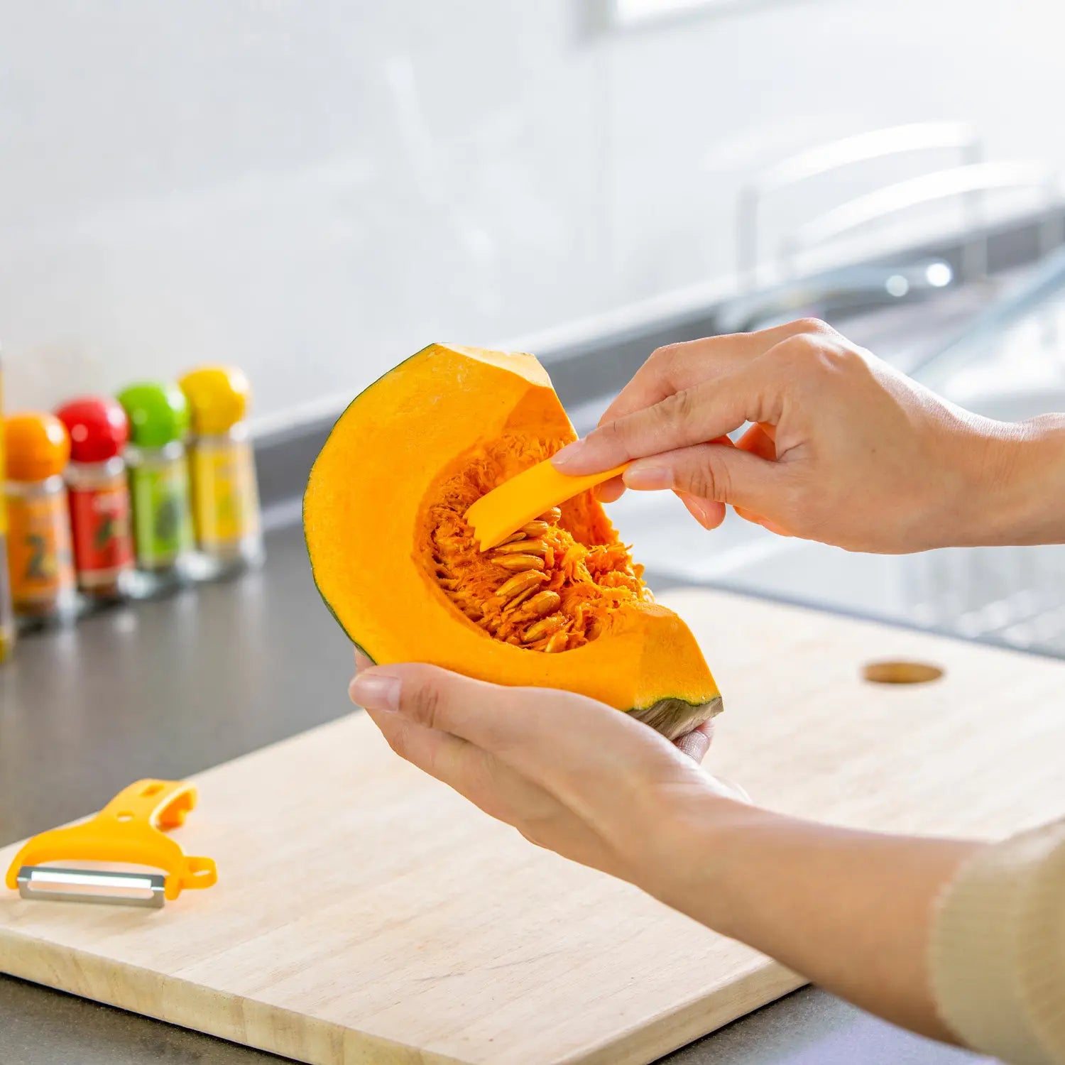 Premium Stainless Steel Vegetable Peeler for Pumpkin, Carrot, Potato - Ergonomic Kitchen Tool for Easy Peeling & Slicing - Perfect for Cooking, Baking & Meal Prep