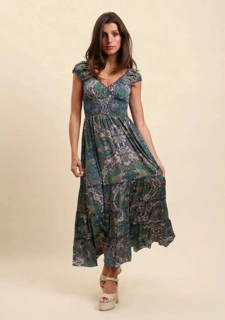 Elena Printed Long Robe - Soft & Stylish Women's Loungewear for Home Relaxation & Spa Days