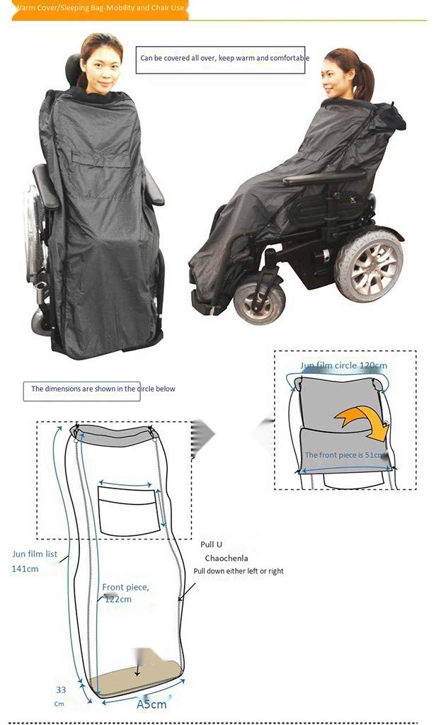 Waterproof Fleece Lined Wheelchair Blanket with Zipper - Full Body Warm Cover for Elderly & Disabled - Soft Cozy Blanket for Manual/Powered Wheelchairs - Perfect for Winter, Outdoor Use & Home Comfort