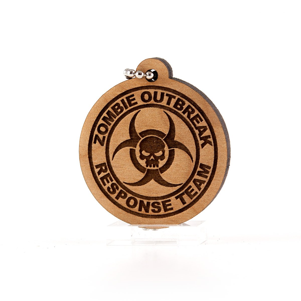 Zombie Apocalypse Survival Keychain - Handmade Wooden Laser Cut Keyring for Emergency Preparedness & Outdoor Adventures - Perfect for Camping, Hiking, and Survival Gear Enthusiasts