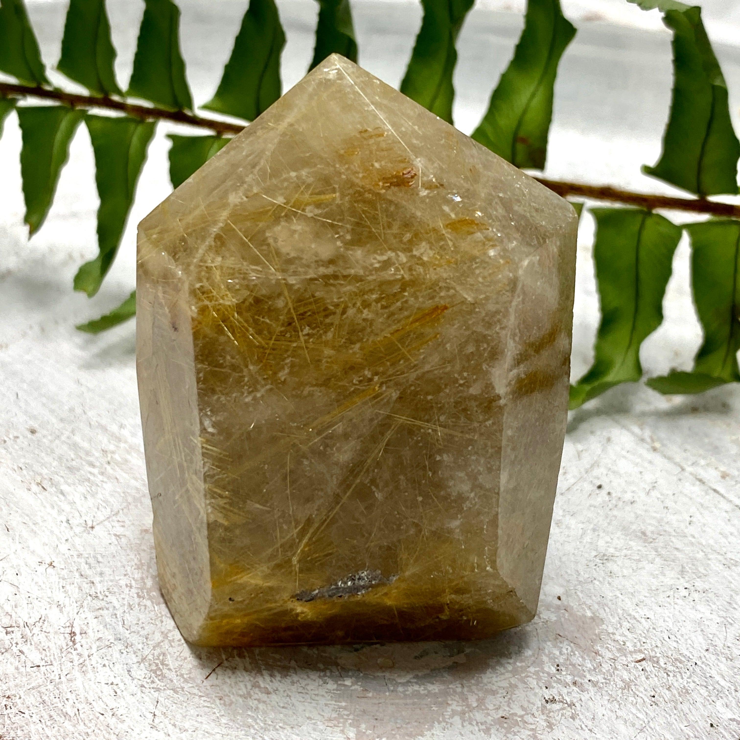 Golden Rutilated Quartz Generator RTQG 03 - Natural Healing Crystal for Meditation, Energy Work & Home Decor