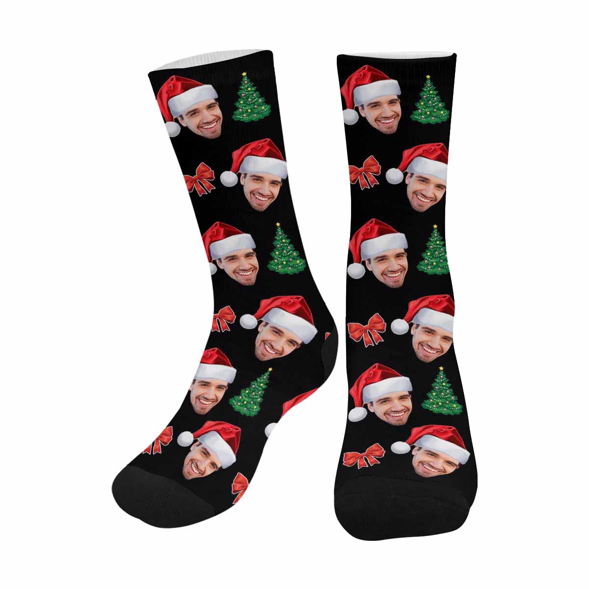 Personalized Christmas Socks for Dad - Custom Happy Face Gift Socks from Daughter - Cozy Holiday Socks for Men | Perfect for Stocking Stuffers, Family Gifts & Christmas Morning Surprises