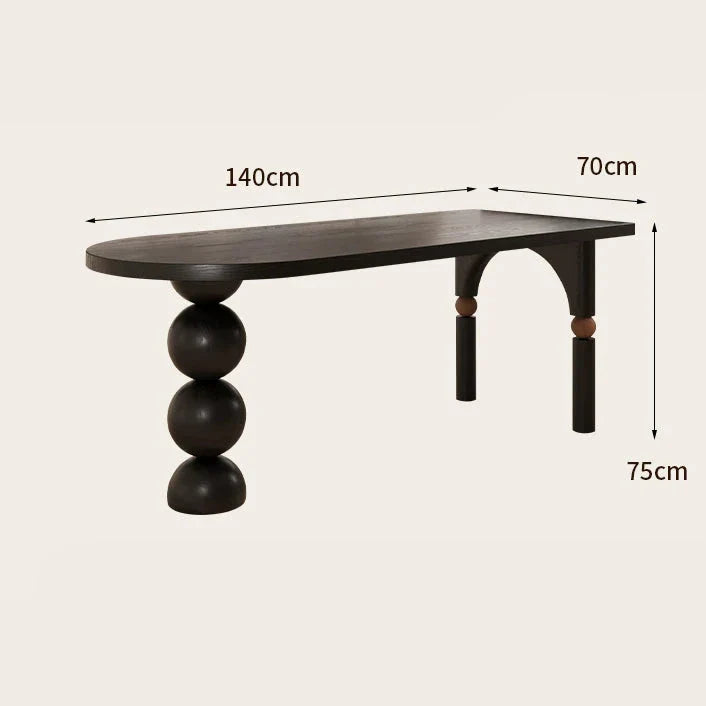 Semicircle Wooden Island Dining Table - Solid Wood Kitchen Counter Table for Small Spaces - Perfect for Breakfast Nook, Apartment Dining & Kitchen Island Extension