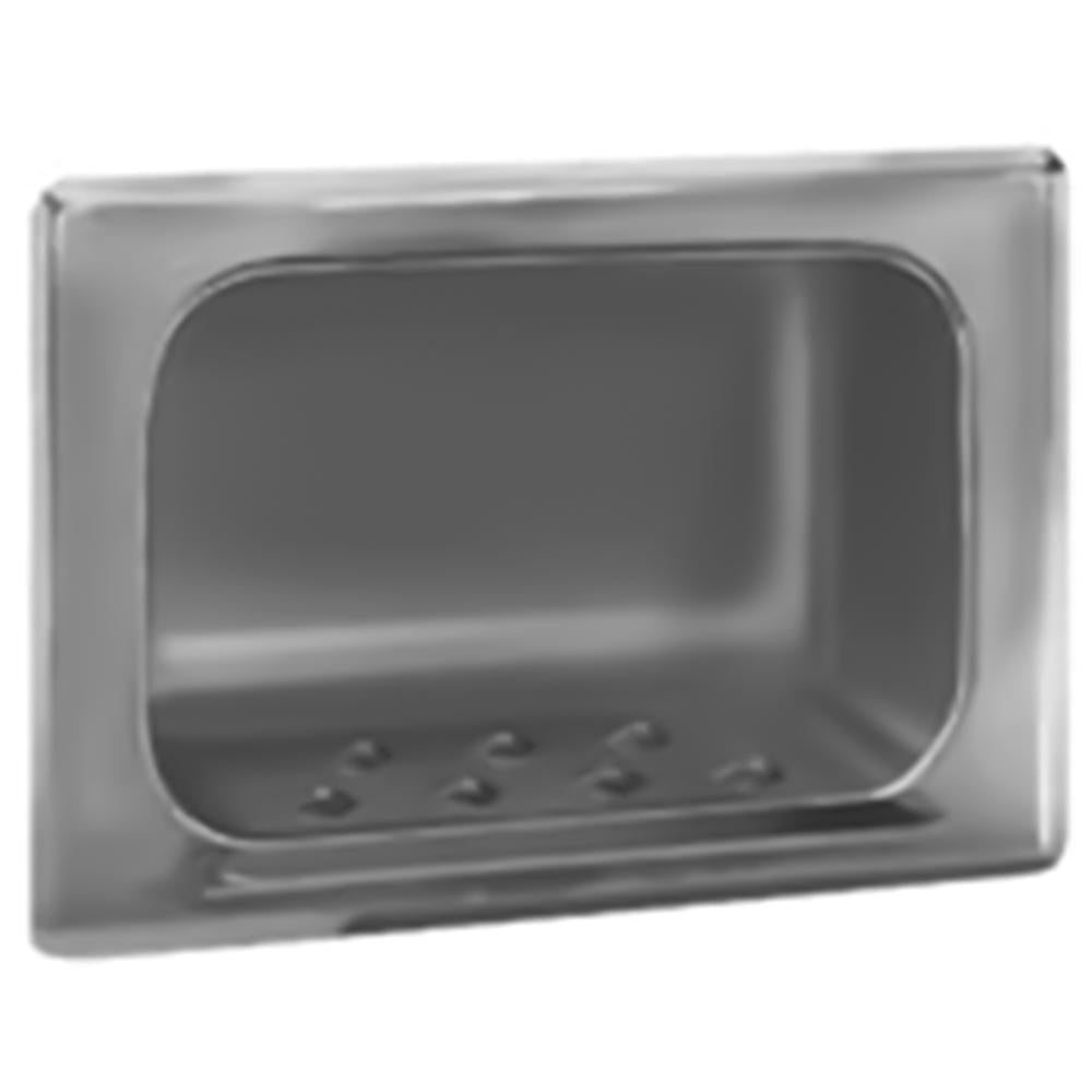 Bradley 9401-000 Stainless Steel Recessed Soap Dish with Mortar Lug - Satin Finish | Perfect for Commercial Restrooms & High-Traffic Bathrooms