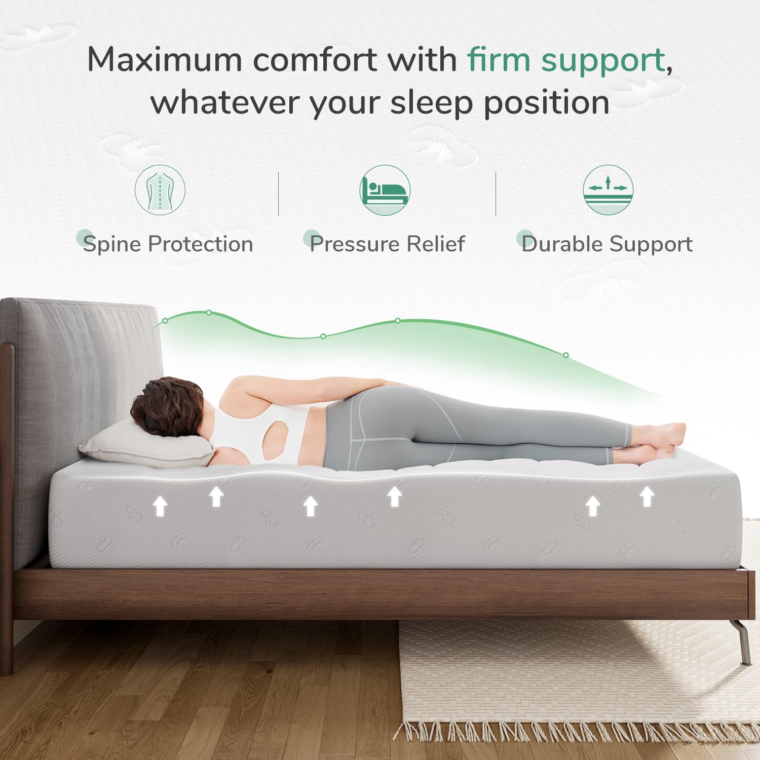Novilla 8 Inch Queen Size Memory Foam Mattress - CertiPUR-US Certified, Medium Firm Support for Pressure Relief & Comfort Sleep, Removable Washable Cover - Perfect for Bedrooms, Guest Rooms & Small Spaces