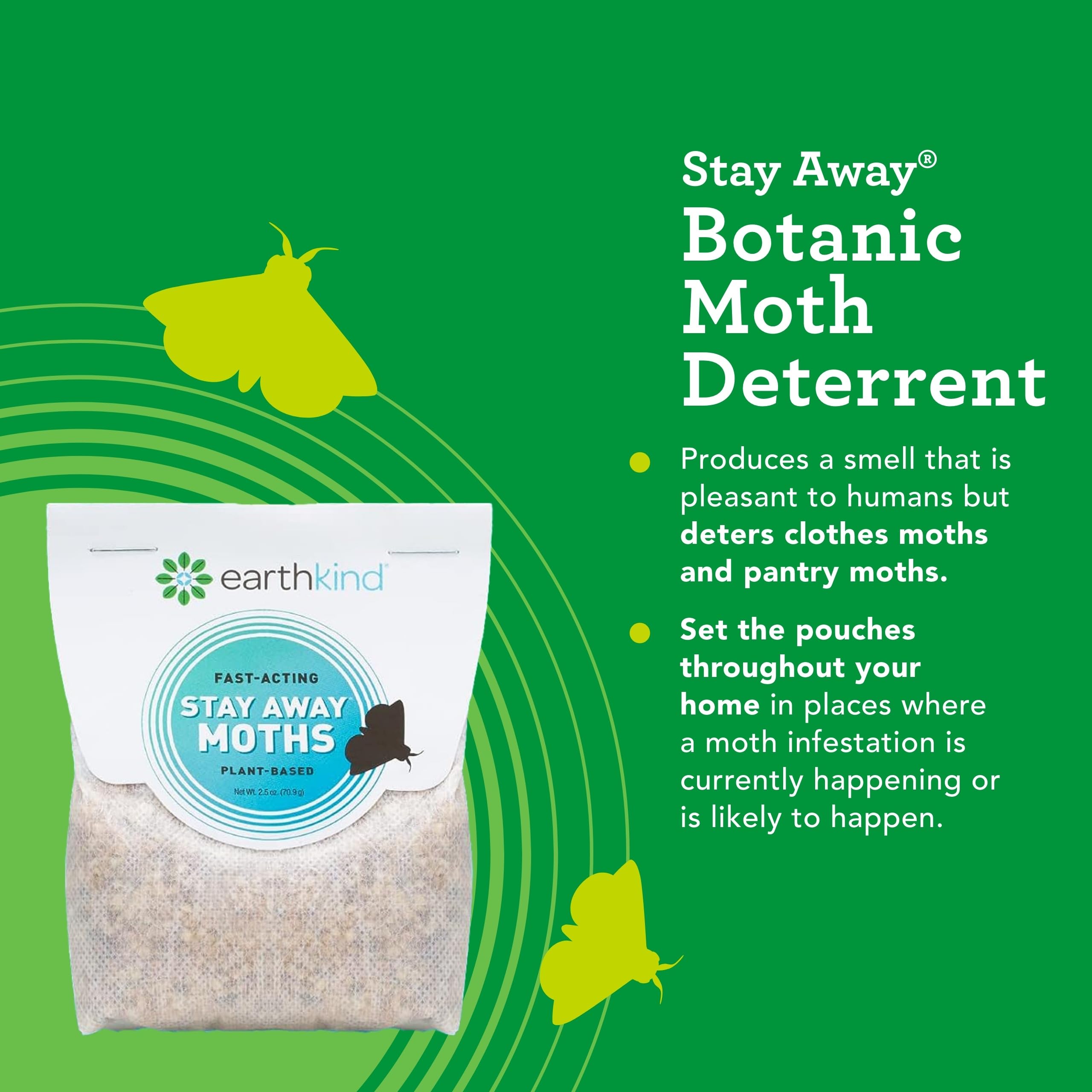 EarthKind Stay Away Moths - Natural Moth Repellent for Closet, Pantry & Storage - DIY Pest Control Sachets with Cedarwood & Geranium Essential Oils - 12 Pack - Protect Clothes, Food & Linens from Moth Damage