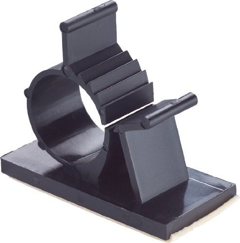 25 Pcs UVB Plastic Kwik Clips - Black Adhesive Backed Nylon Wire Cable Clips, Adjustable Cable Management Clamps for Home Office Desk Organization & DIY Projects