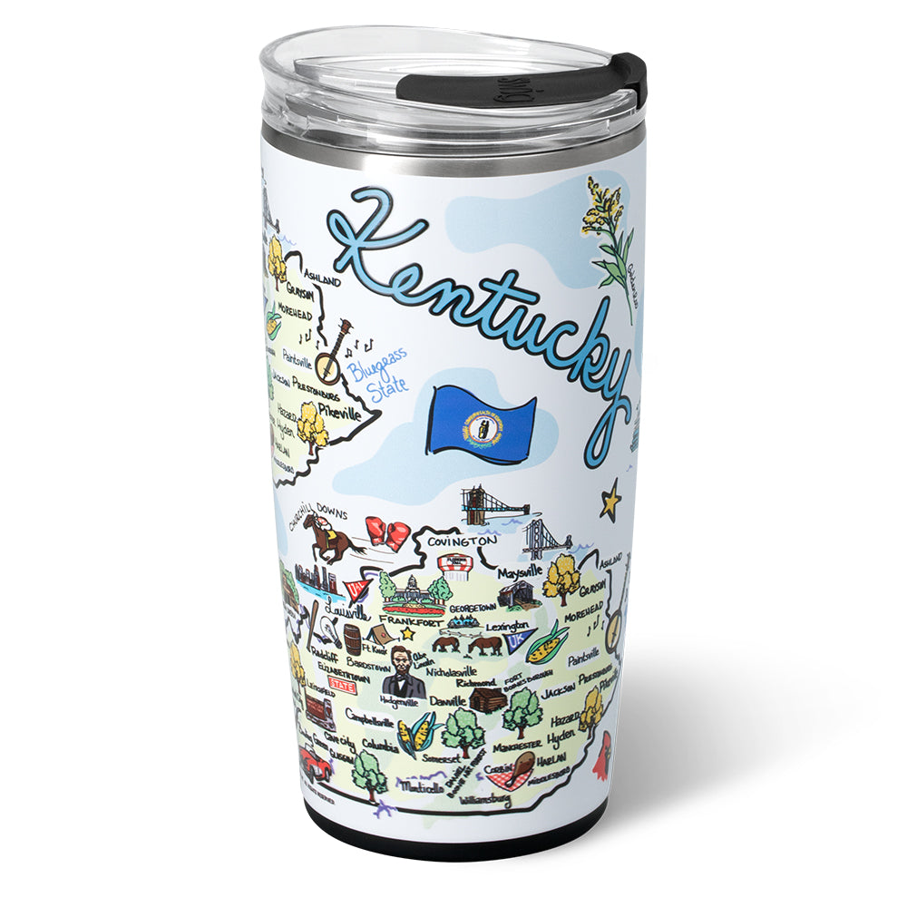 Premium 22oz Kentucky Tumbler - Insulated Stainless Steel Travel Mug with Lid & Straw - Perfect for Coffee, Tea & Cold Drinks at Home, Office or Gym
