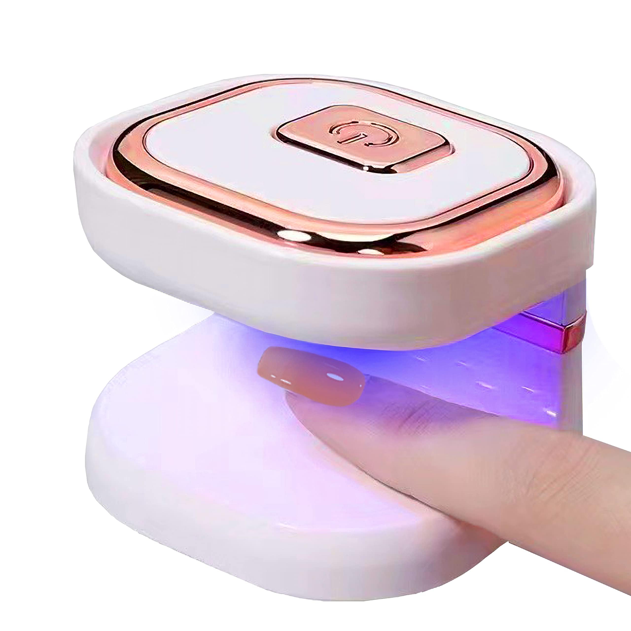 KIRA Mini Lamp Q8 - Small UV LED Nail Dryer for Gel Polish, Poly Gel Extensions & Nail Art | Portable Manicure Light for DIY Home & Salon Use | Rose Gold (Perfect for Travel & Professional Nail Care)