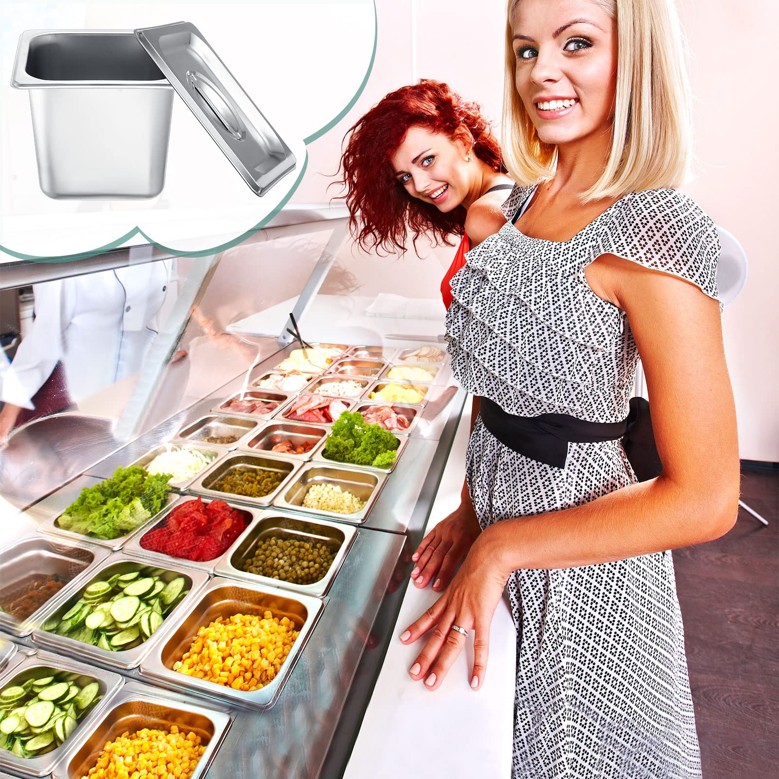 8-Pack Stainless Steel Steam Table Pans 6