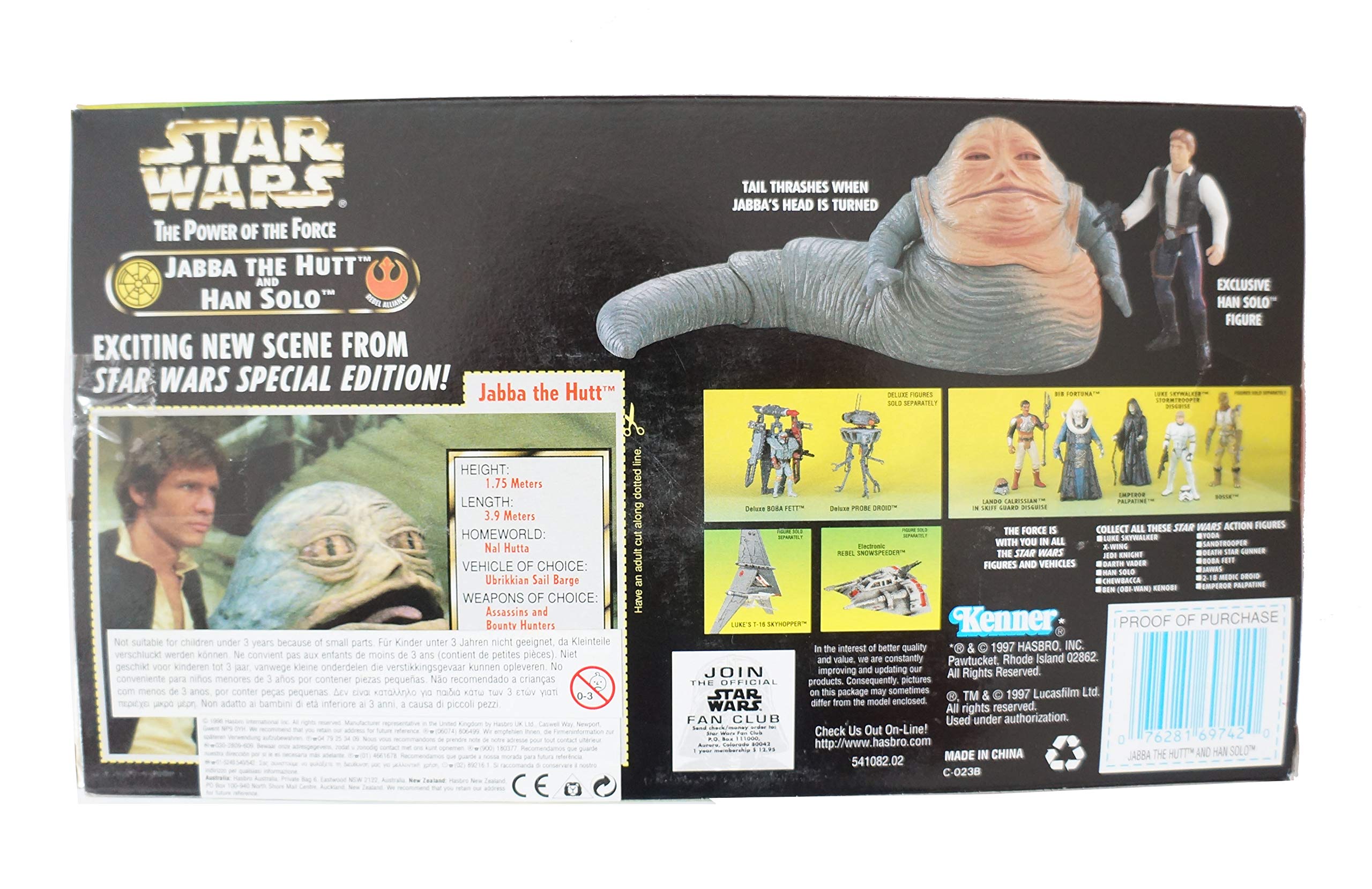Star Wars Power of The Force Collectors Trilogy Edition - Jabba The Hut & Exclusive Han Solo Boxed Set | Rare Action Figures for Display, Gift & Movie Memorabilia Collection