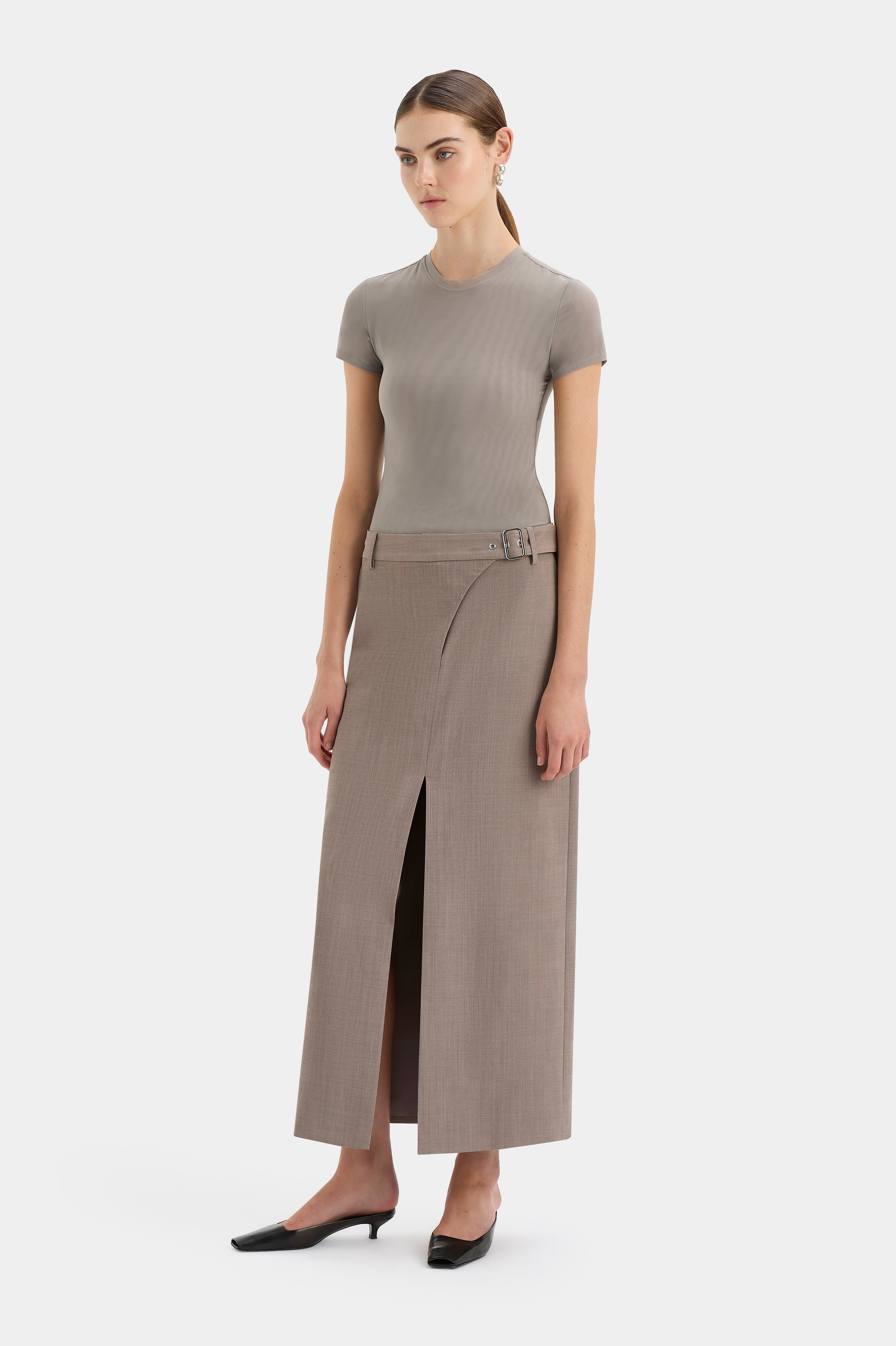 Leonardo Belted Skirt for Women - High Waist Wrap Midi Skirt with Adjustable Waistband - Perfect for Office, Date Night & Casual Outfits