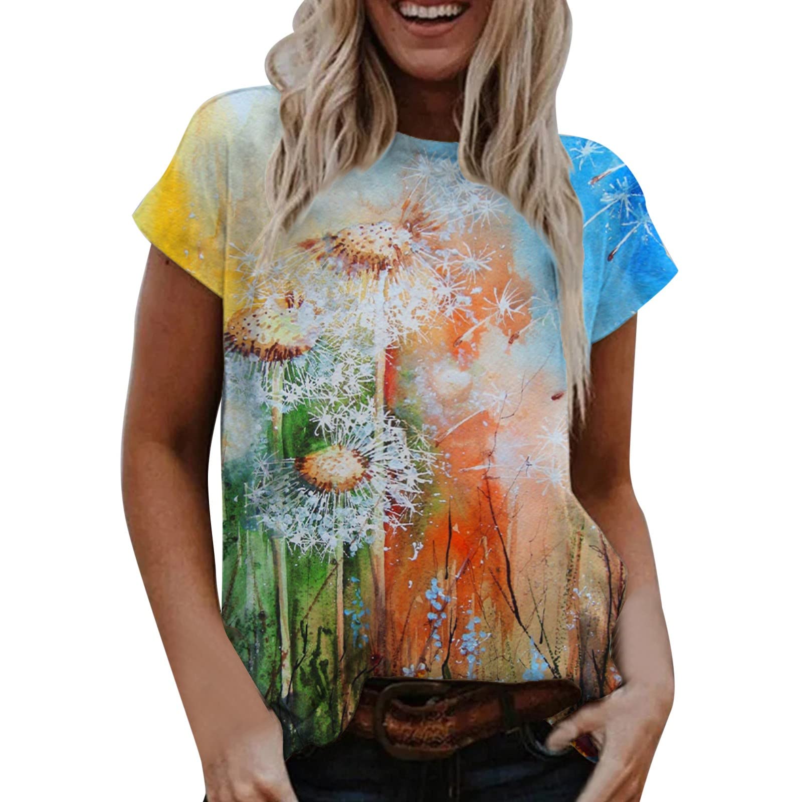 Women's Short Sleeve Athletic Tops - Cute Summer T-Shirts for Women, Plus Size O-Neck Print Raglan Tee | Gym, Yoga, Running & Casual Wear