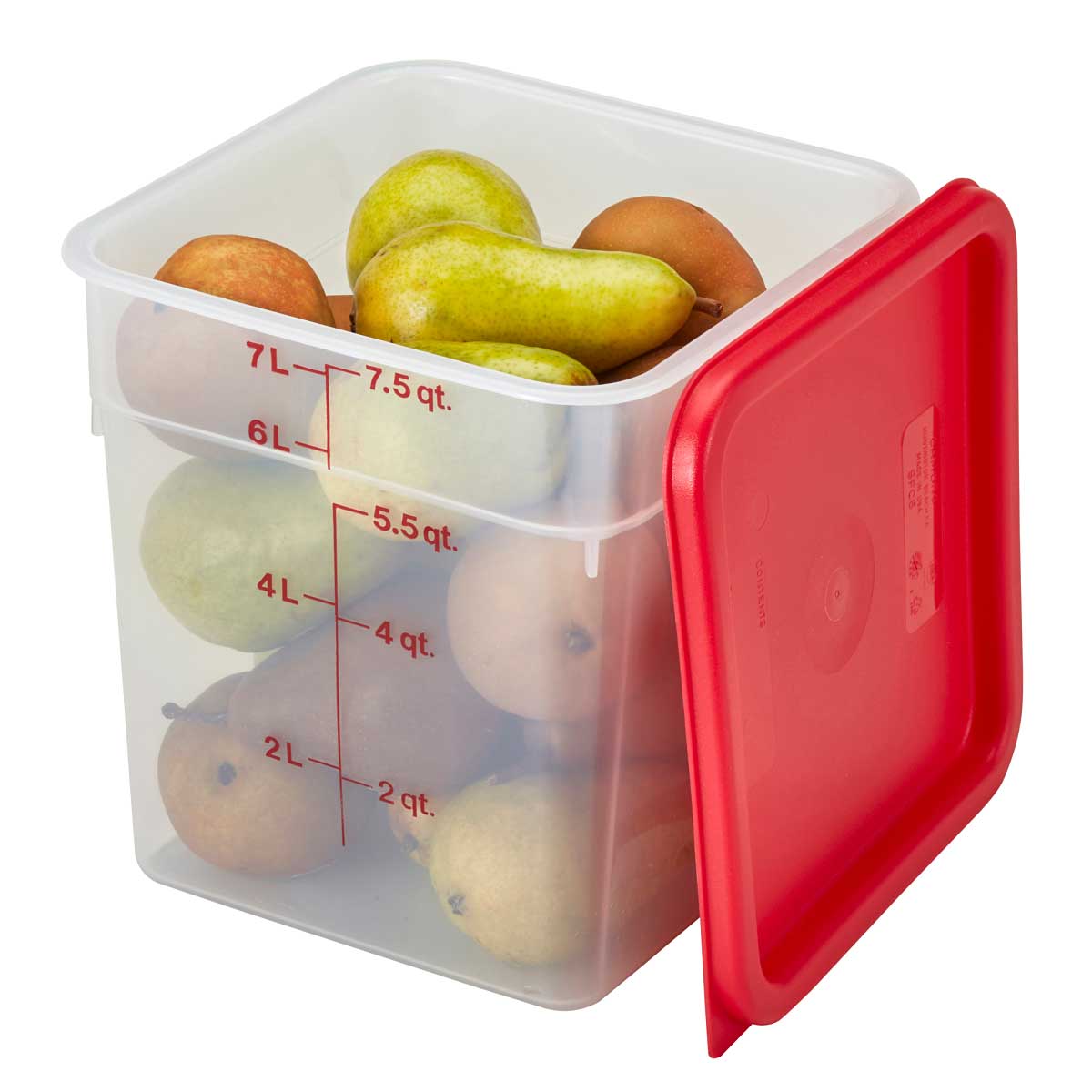 Cambro 8SFSPP190 CamSquare 8 Quart Food Storage Container with Lid - BPA-Free Translucent Plastic for Commercial Kitchen, Restaurant & Home Use - Perfect for Meal Prep, Leftovers & Bulk Food Storage