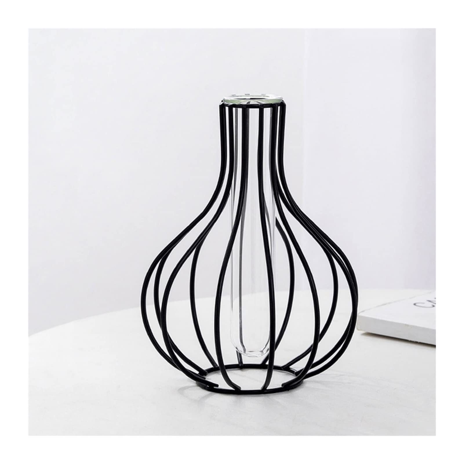 Vintage Iron Line Flower Vase - Black Metal Plant Holder for Home Decor, Party & Modern Nordic Style Interior Design | Perfect for Living Room, Dining Table & Wedding Centerpiece
