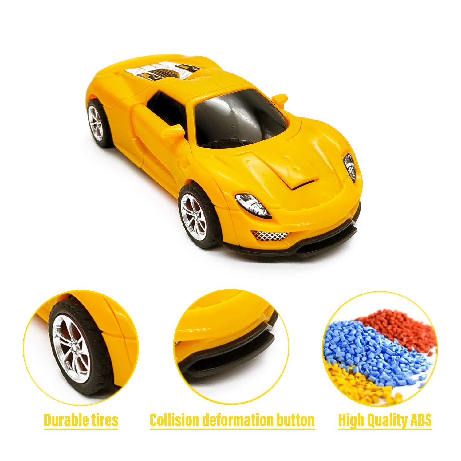 Best Friction Powered Transforming Toy Cars for Kids Ages 2-7 - Fun Gifts for 2-5 Year Old Boys - Christmas & Birthday Presents - Perfect for Indoor Play, Outdoor Adventures & Pretend Driving Games