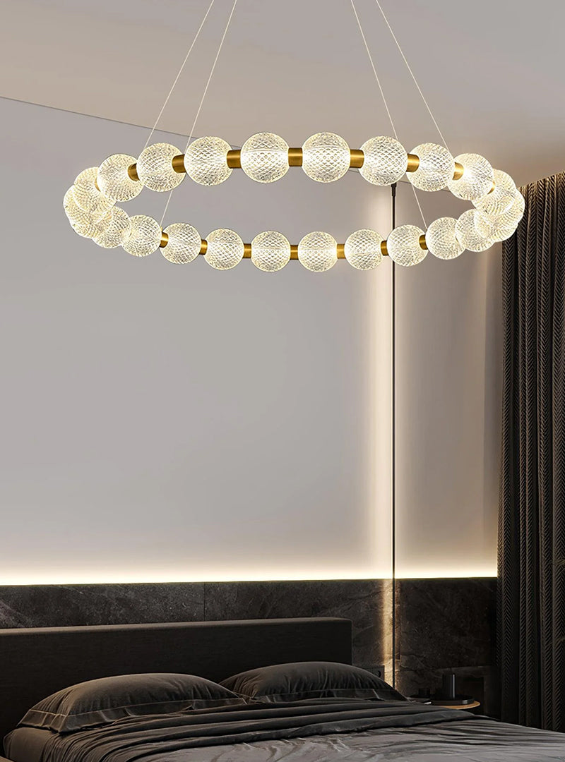 Nordic Beaded Chandeliers - Modern Crystal Glass Pendant Lights for Dining Room, Living Room, Bedroom Decor | Elegant Ceiling Lighting Fixture for Home, Hotel, Restaurant Interior Design