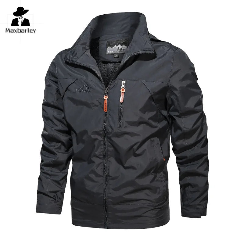 Men's Windproof Hooded Jacket - Breathable Outdoor Windbreaker Coat for Camping, Fishing & Tactical Use | Military Style Casual Jacket (Size 5XL) | Perfect for Hiking, Travel & Adventure Activities